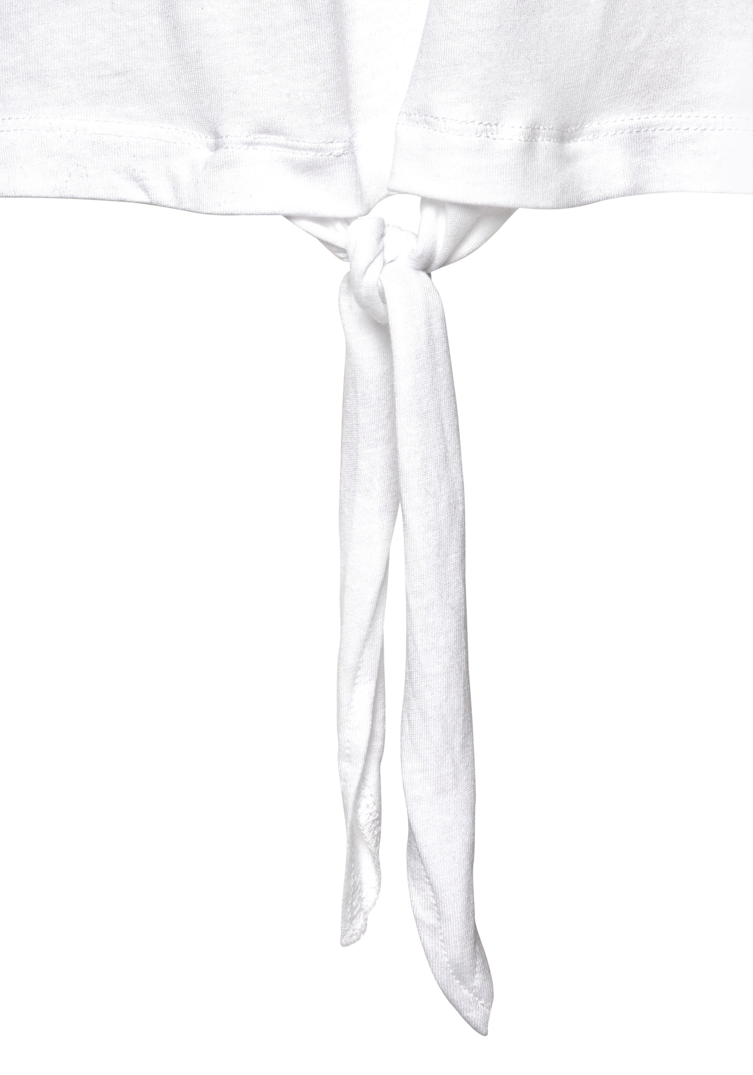 H.I.S Kurzarmshirt mit Logoprint hinten und Cut-Outs an den Schultern, Baumwoll-Mix