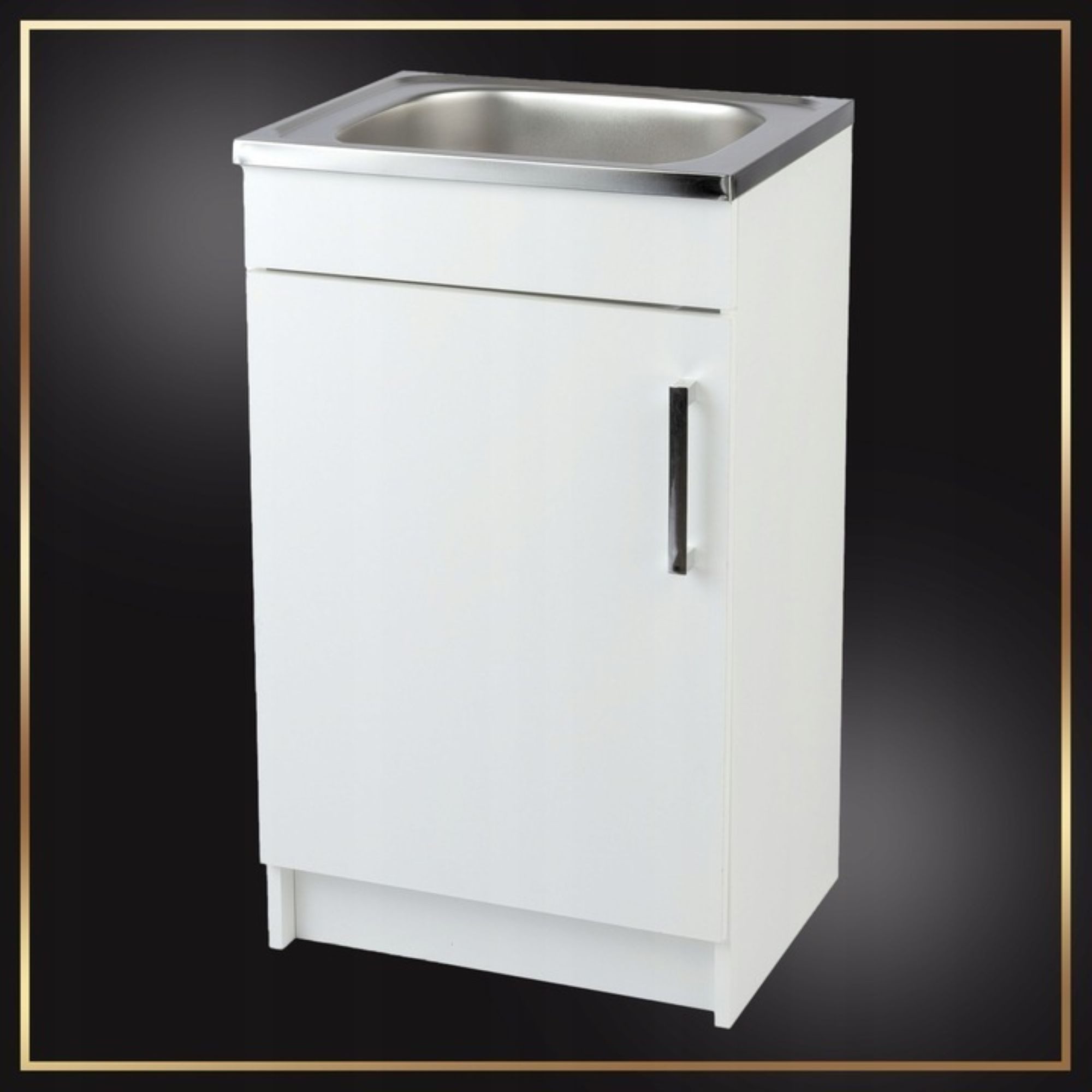 STAMAR Spülenschrank Küchenschrank 50cm Weiß Spüle 50x40 Armatur Chrom Hoch günstig online kaufen