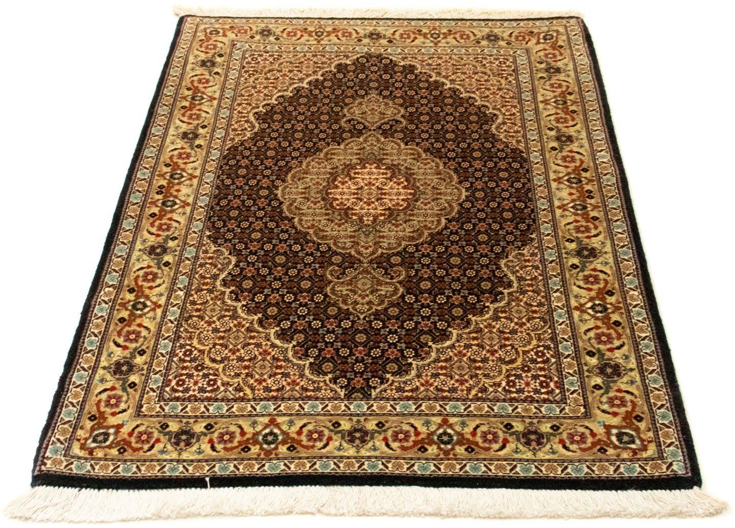 Teppich Täbriz 50 Raj Teppich handgeknüpft dunkelblau, morgenland, rechteckig, Höhe: 7 mm, handgeknüpft
