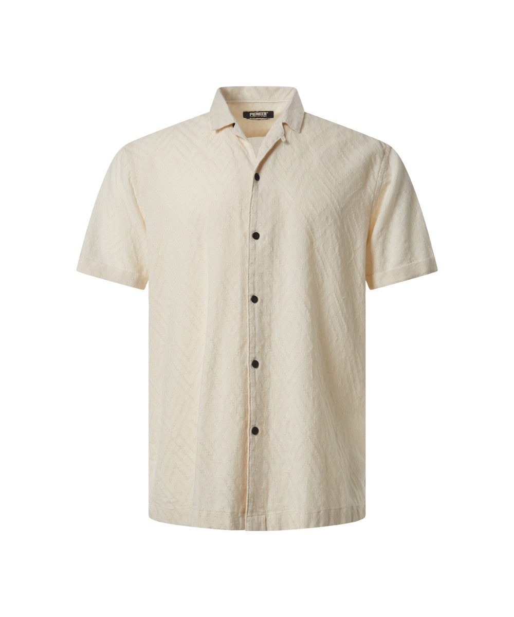Pioneer Authentic Jeans Kurzarmhemd mit Jacquard Muster