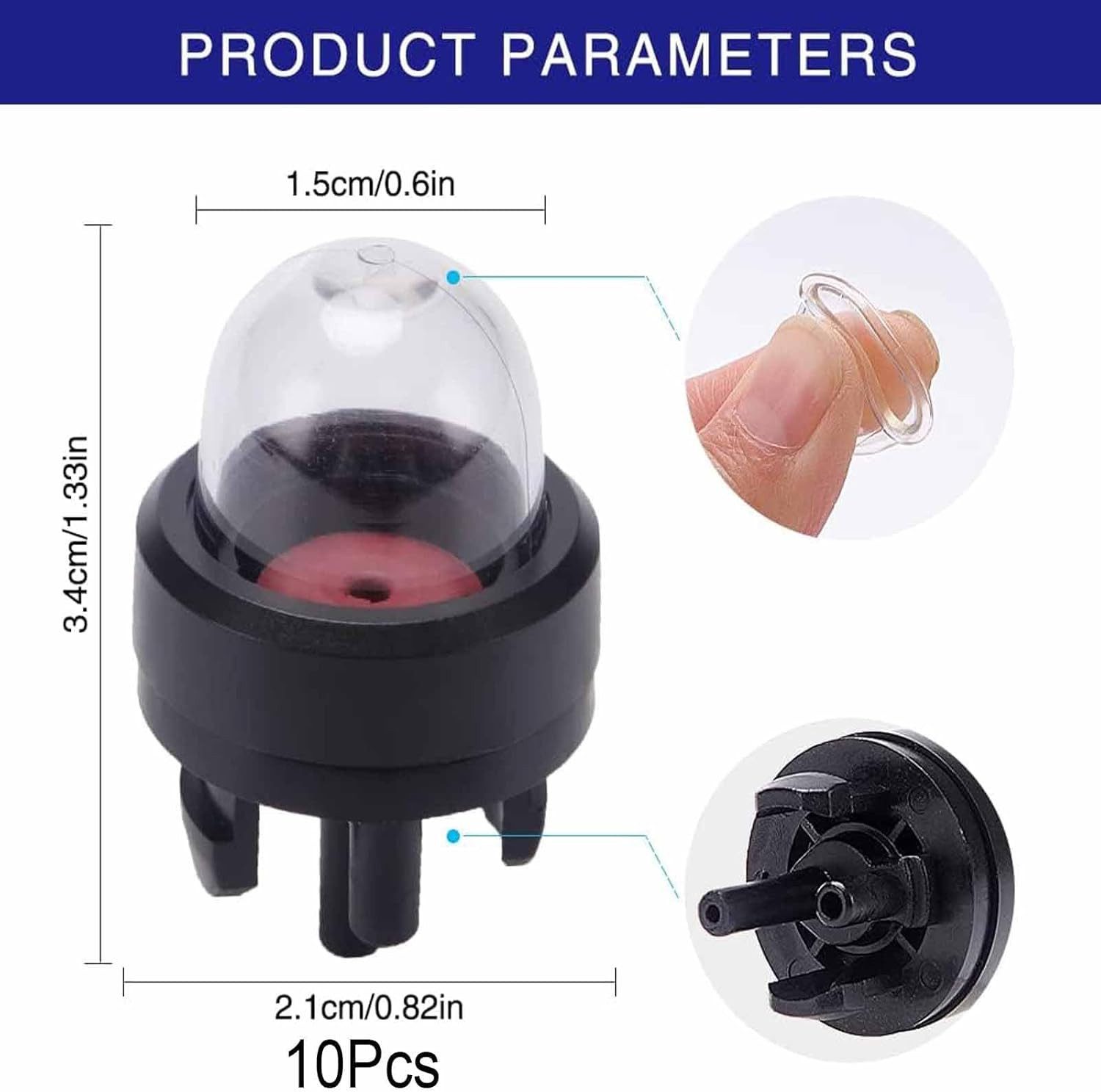 FELIXLEO Benzinrasenmäher 10er Primer Bulb Snap Für Motorsense Rasenmäher Vergaser Teile