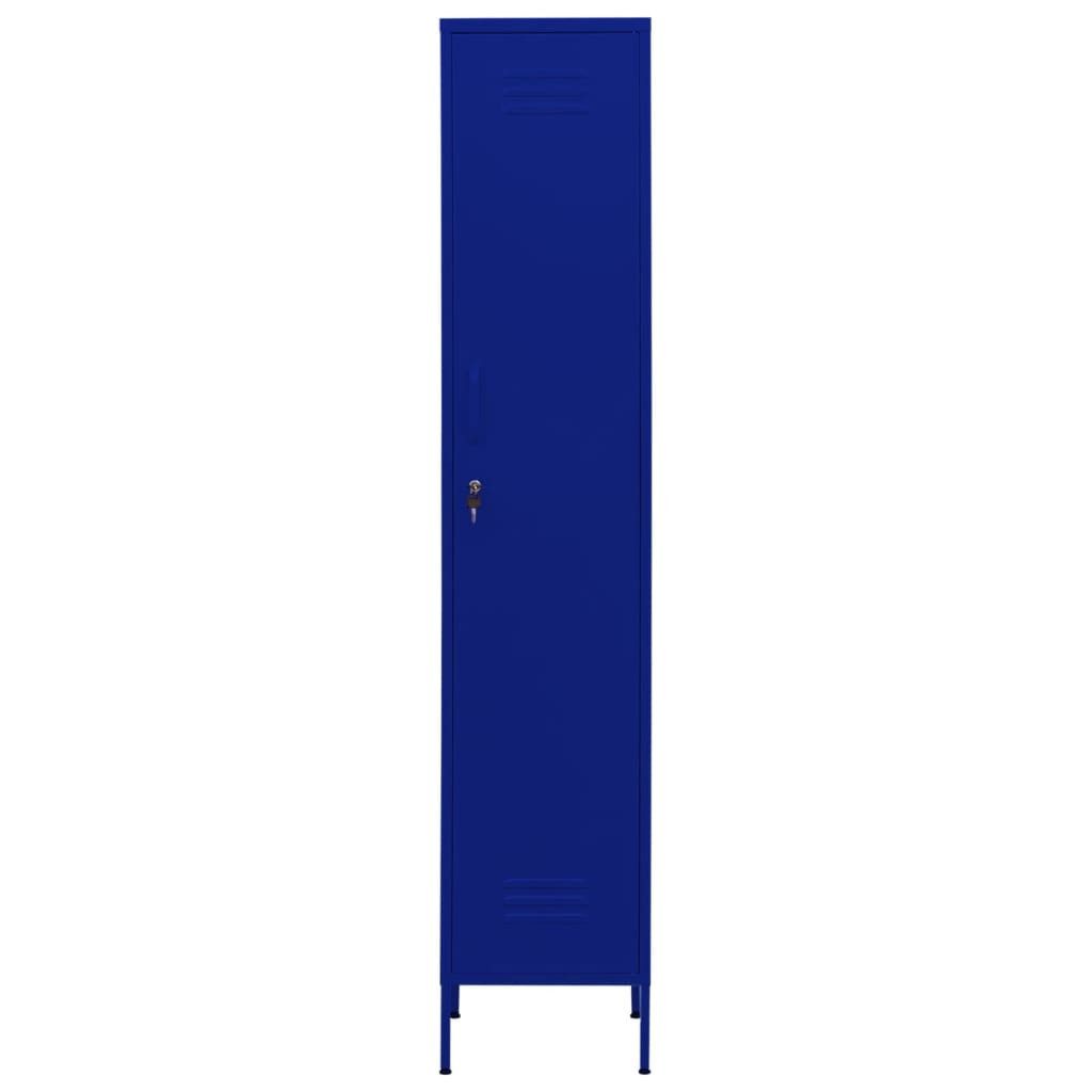 furnicato Kleiderschrank Schließfachschrank Stahl 35x46x180 cm Marineblau