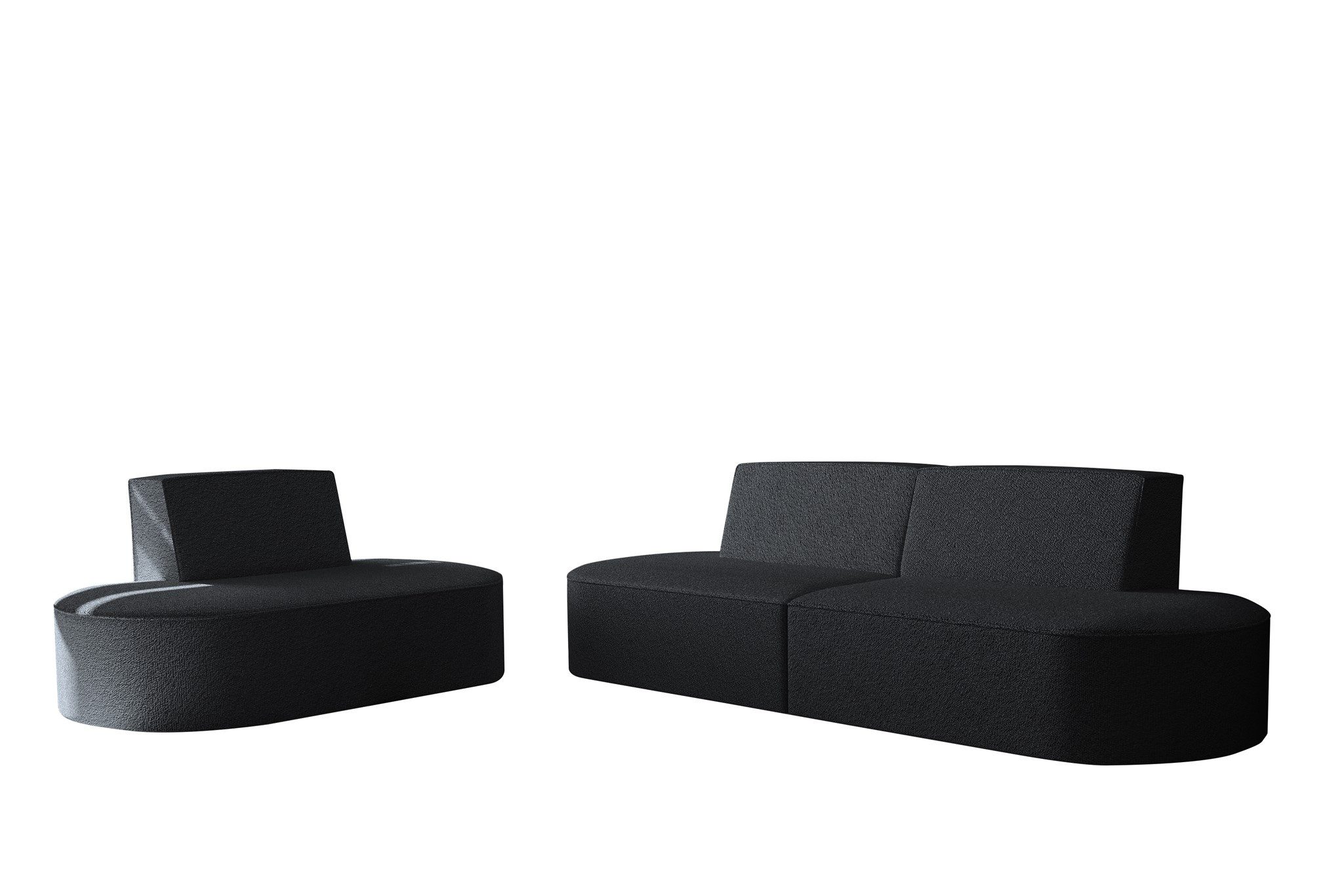 Fun Möbel Polstergarnitur Sofaset Designersofa MILOT 2-1 in Stoff, (Set, 2-tlg), Rundumbezug
