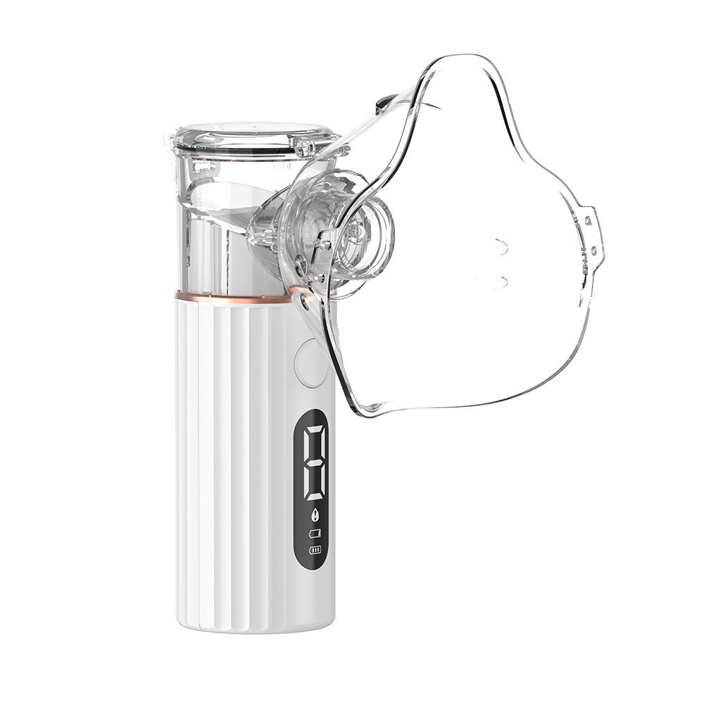 Tekoo Inhalator Tragbarer Vernebler für Kinder und Erwachsene, mit LED-Bildschirm, Set, Komplett-Set für Inhalationstherapie, Geräuscharm, Tragbar, 3 Vernebelungsstufen, Feine Zerstäubung