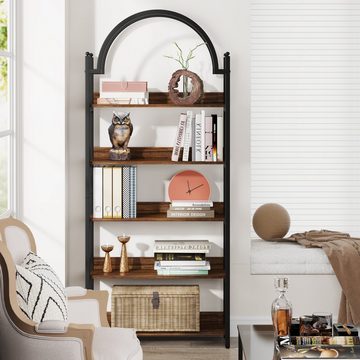 Tribesigns Regalelement Regal, Bücherregal mit 5 Ebenen Metall-Bücherregal für Schlafzimmer