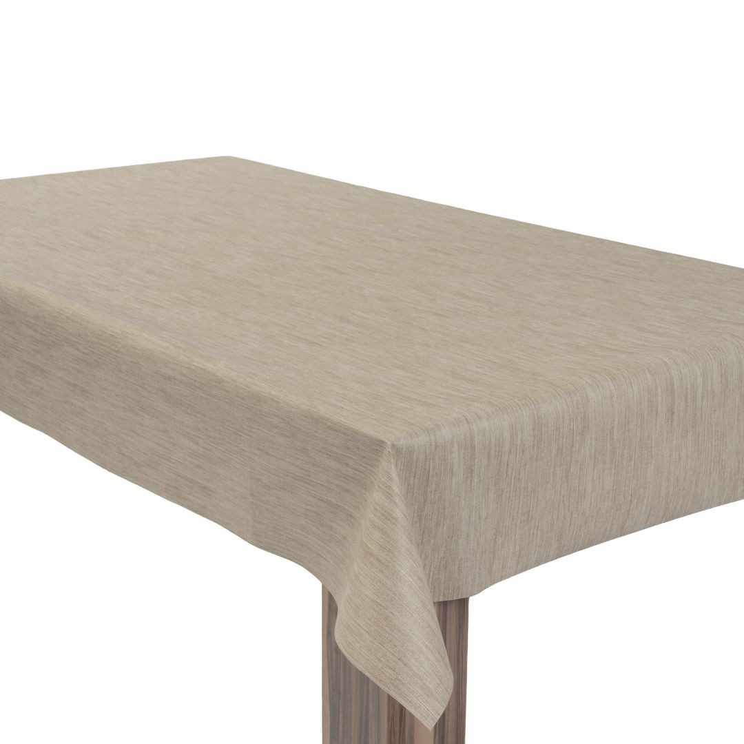 laro Tischdecke Wachstuchtischdecke Uni Leinen Cappuccino PVC Eckig