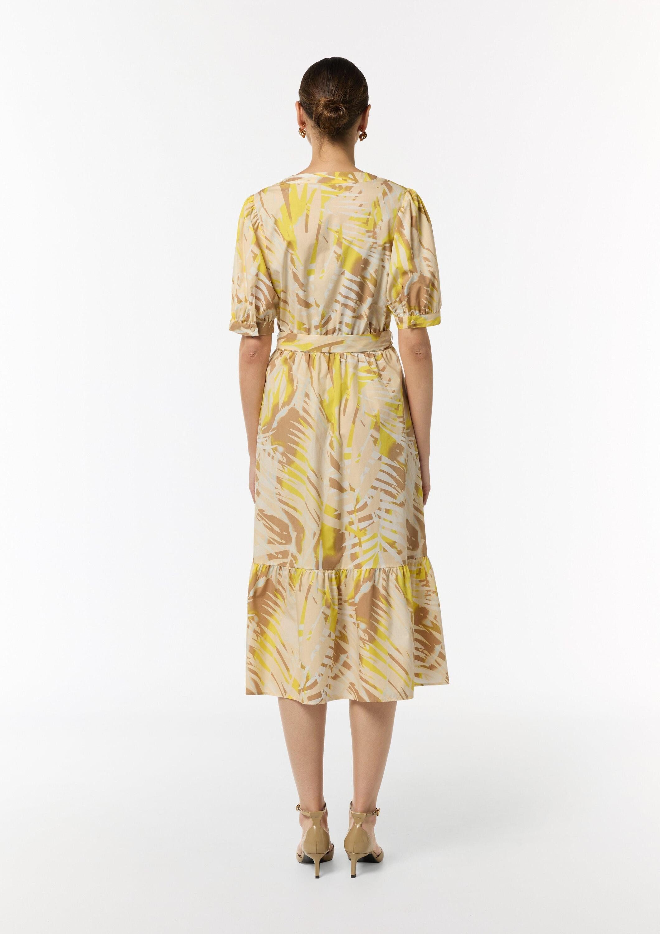 comma Midikleid Kleid Baumwoll-Kleid mit Puff-Ärmeln