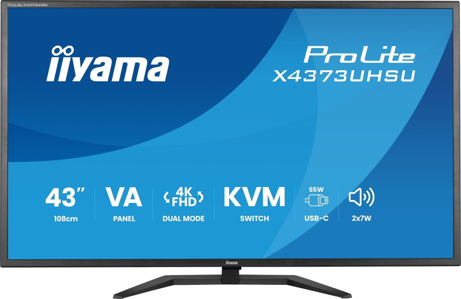 Iiyama 43" VA-panel, 3840x2160 UHD - DLG 1920x1080 120Hz, 3ms, 450cdm², Sp... TFT-Monitor (3840 x 2160 px, 4K Ultra HD, 3 ms Reaktionszeit, 60 Hz, VA, Lautsprecher, HDCP, HDR)