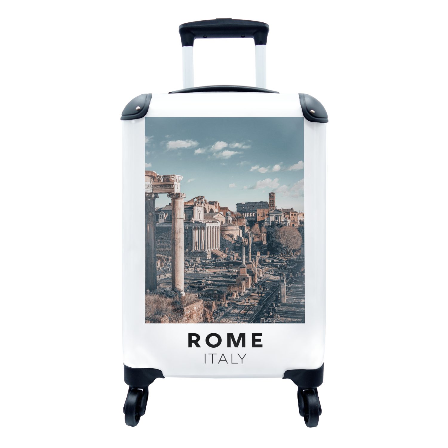 MuchoWow Handgepäckkoffer Italien - Rom - Architektur, 4 Rollen, Reisetasche mit rollen, Handgepäck für Ferien, Trolley, Reisekoffer | Handgepäck-Koffer