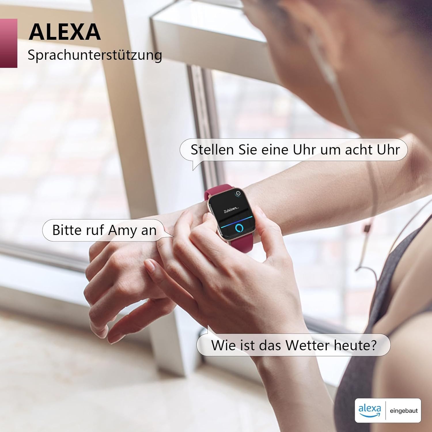 Zevelora Herren's und Damen's Telefonfunktion IP68 Wasserdicht Fitness-Tracker Smartwatch (4,57 cm/1,8 Zoll, Android/iOS), mit Herzfrequenz, SpO2, Schlaf Monito – Bild 4 von 5