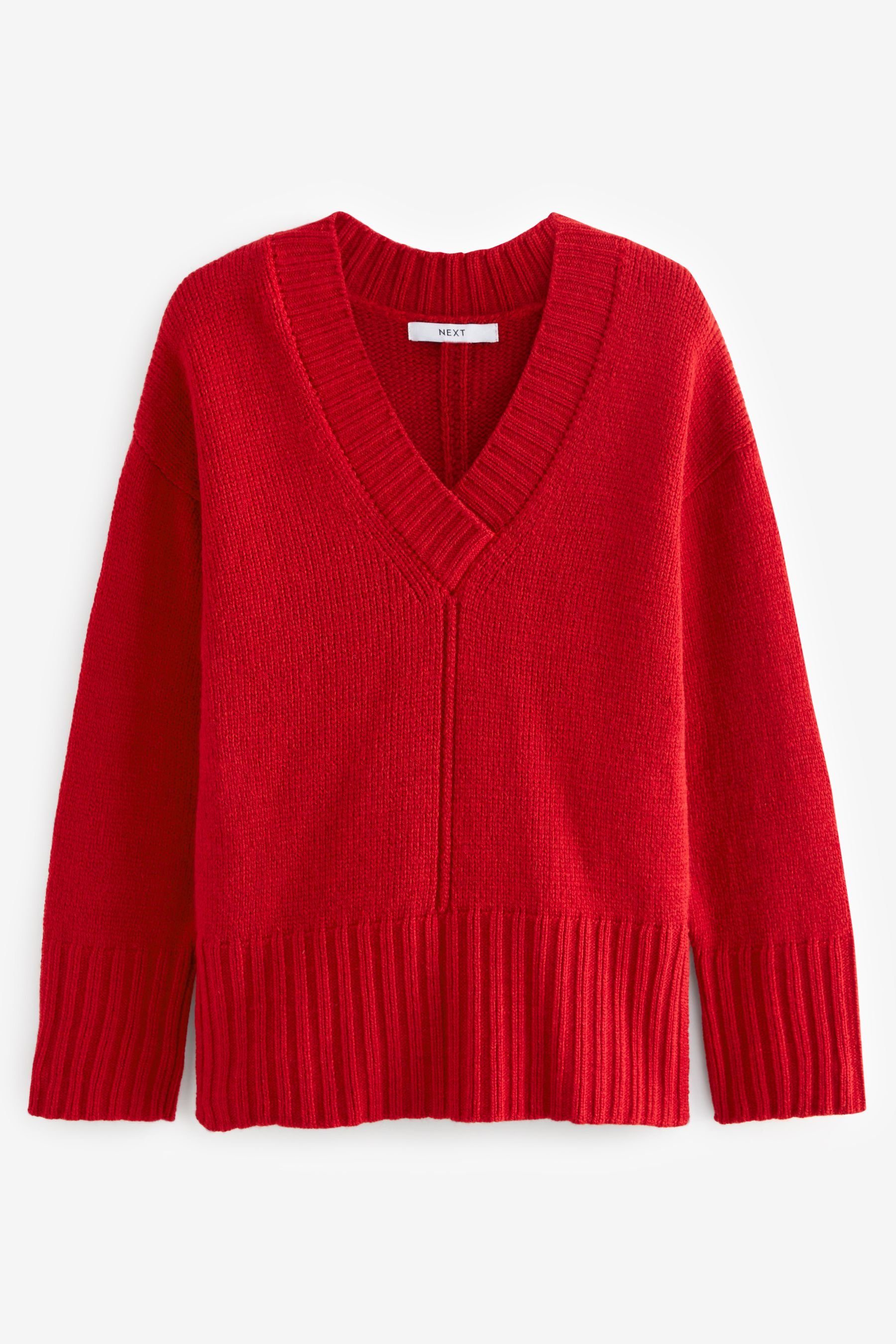 Next V-Ausschnitt-Pullover Pullover mit V-Ausschnitt (1-tlg) Red