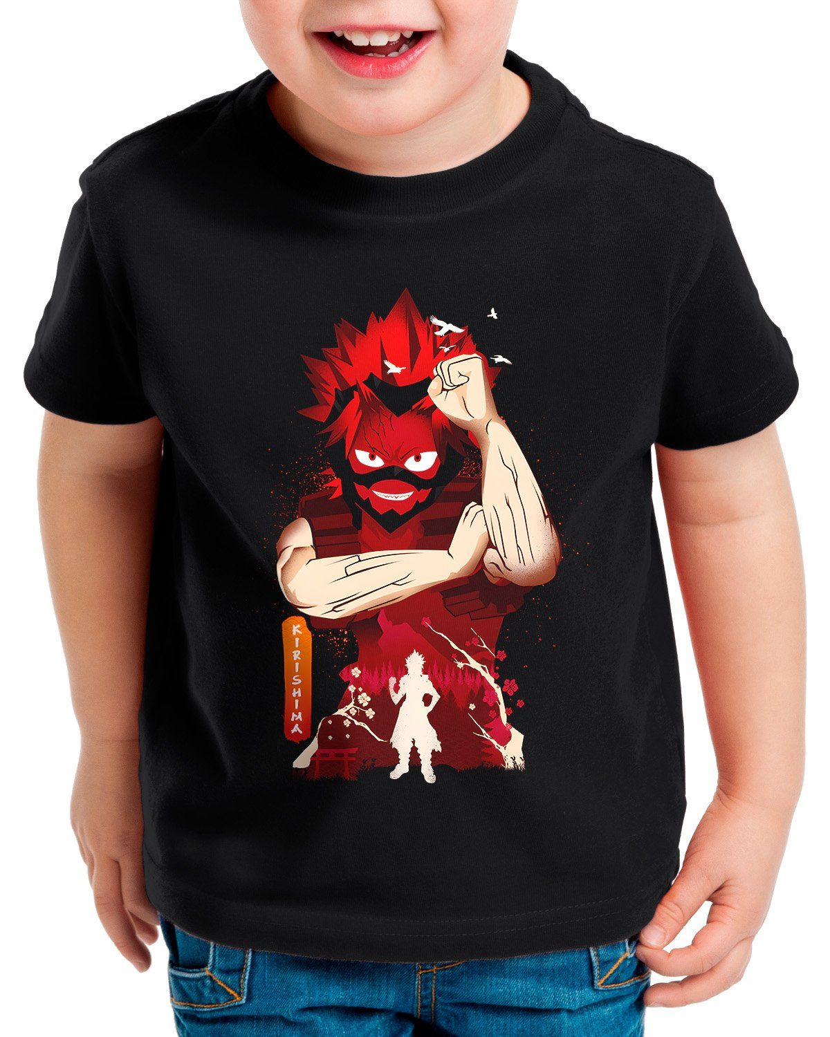 academia my manga Riot hero Red style3 anime Kinder T-Shirt Print-Shirt cosplay