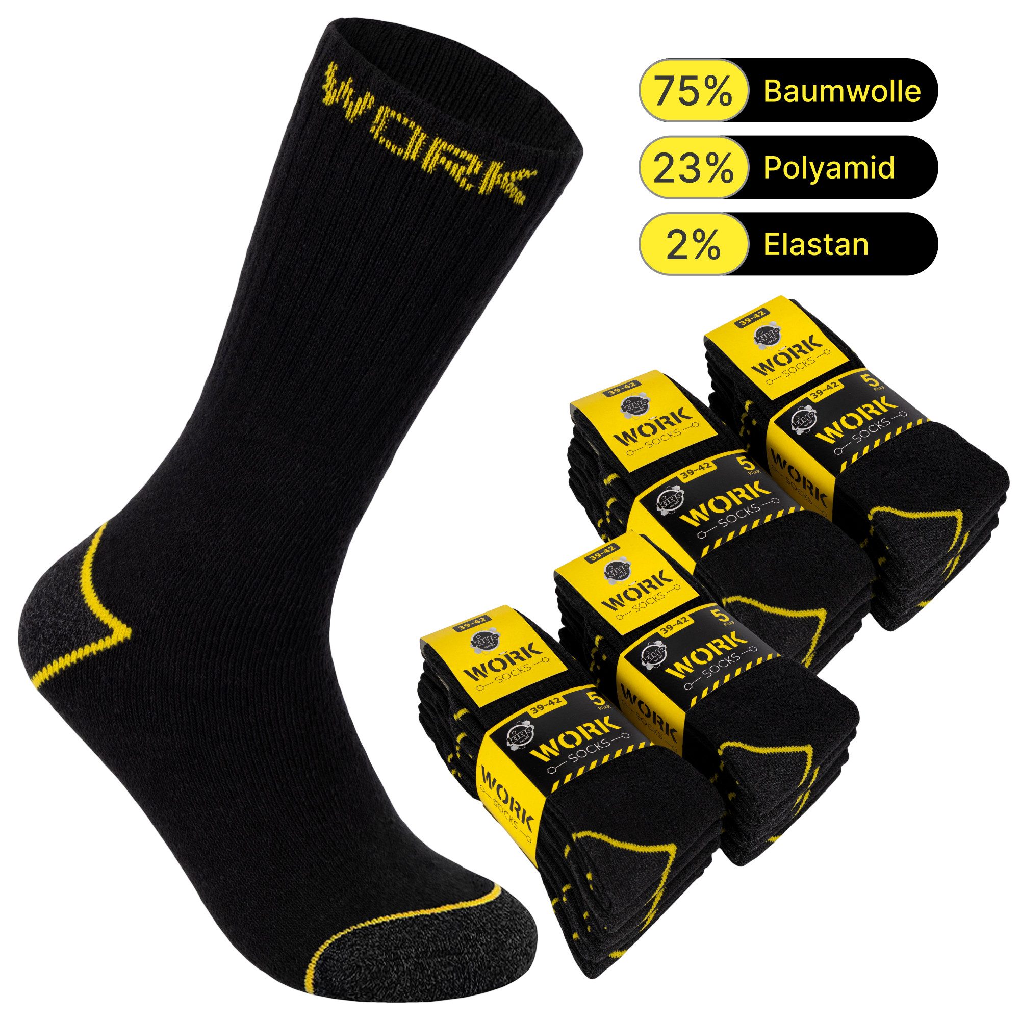 Arbeitssocken Herren Arbeitssocken (10 oder 20 Paar) WORK Socken Baumwolle