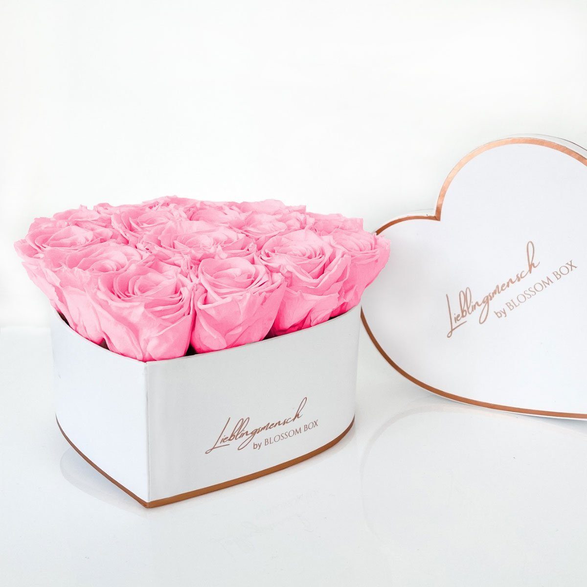 Rosenbox Lieblingsmensch Trockenblume MARYLEA Herzform Valentinstag,