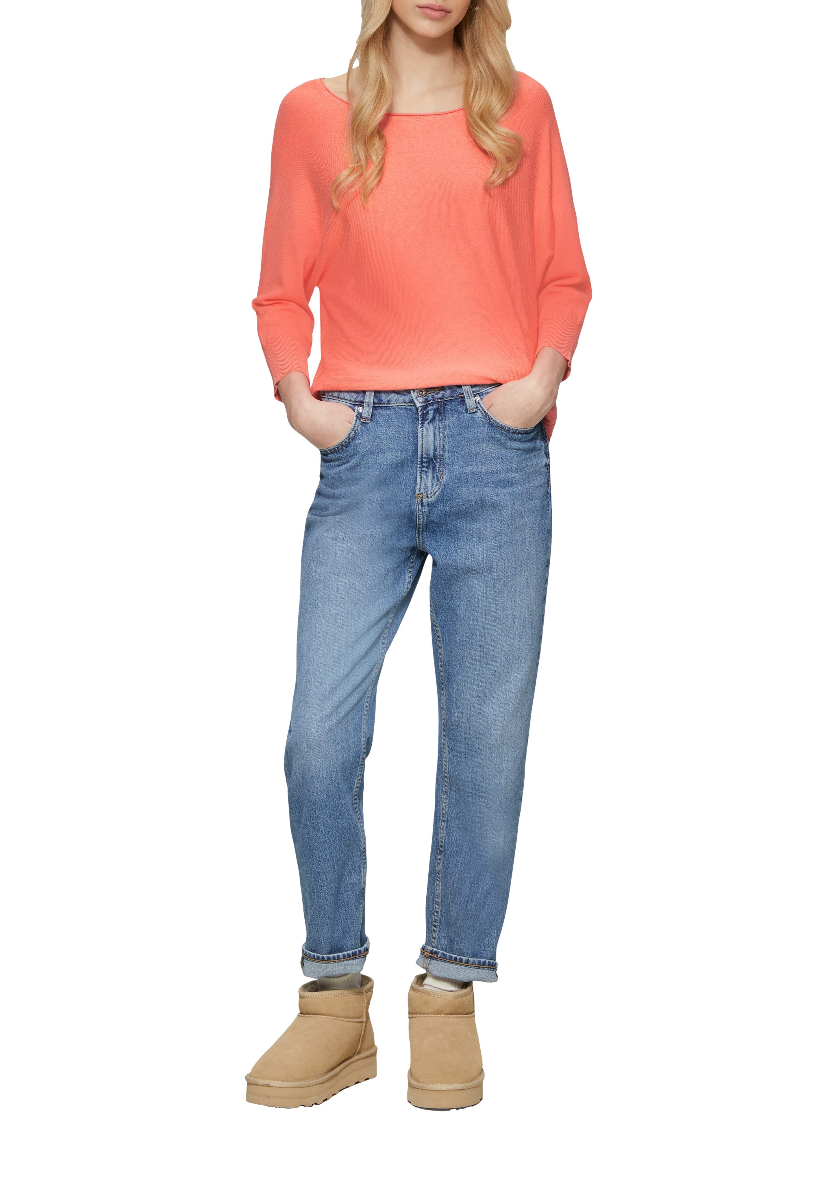 QS Strickpullover mit Rippbündchen günstig online kaufen