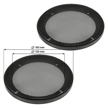 tomzz Audio Lautsprecher Gitter Grill für 130mm DIN Lautsprecher schwarz 2-teilig Auto-Lautsprecher