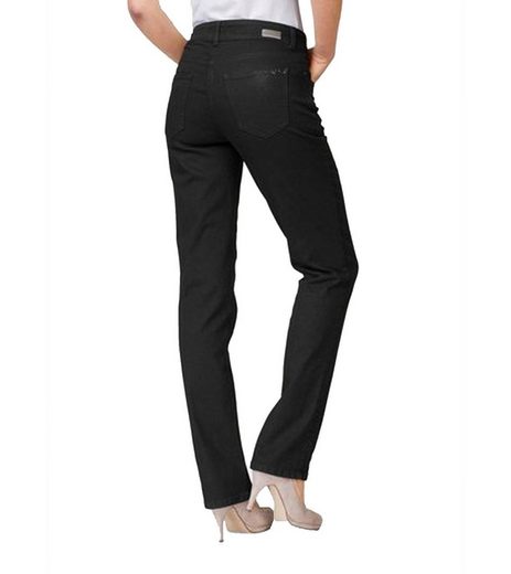 MAC Regular-fit-Jeans »MAC Melanie Jeans hübsche Damen Denim-Hose im 5-Pocket-Style mit Glitzersteinen Freizeit-Jeans Schwarz«