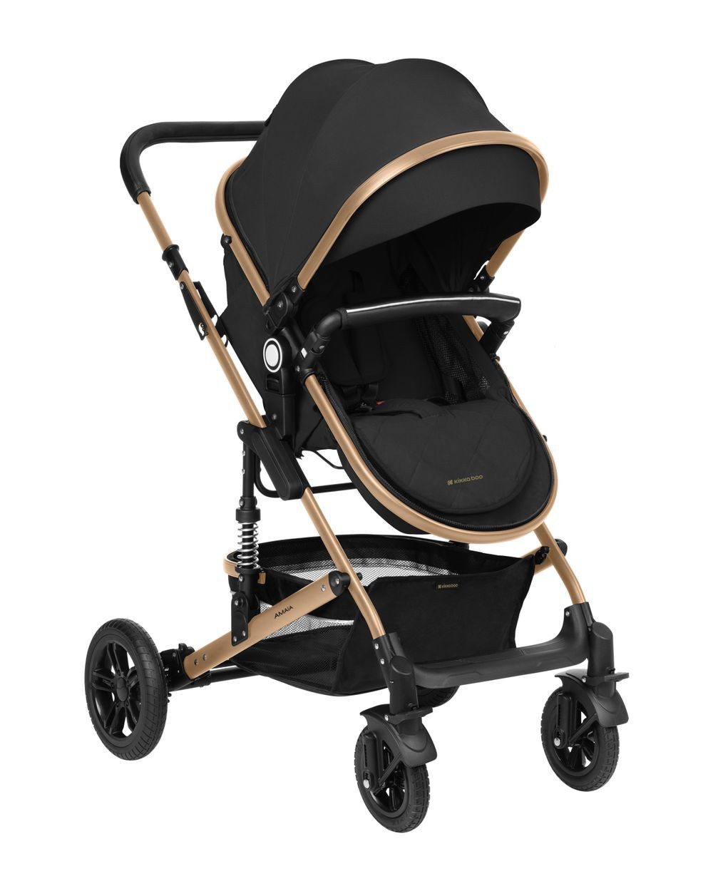Kikkaboo Kombi-Kinderwagen Kinderwagen 3 in 1 Amaia, Size Babyschale umbaubar Federung Tasche