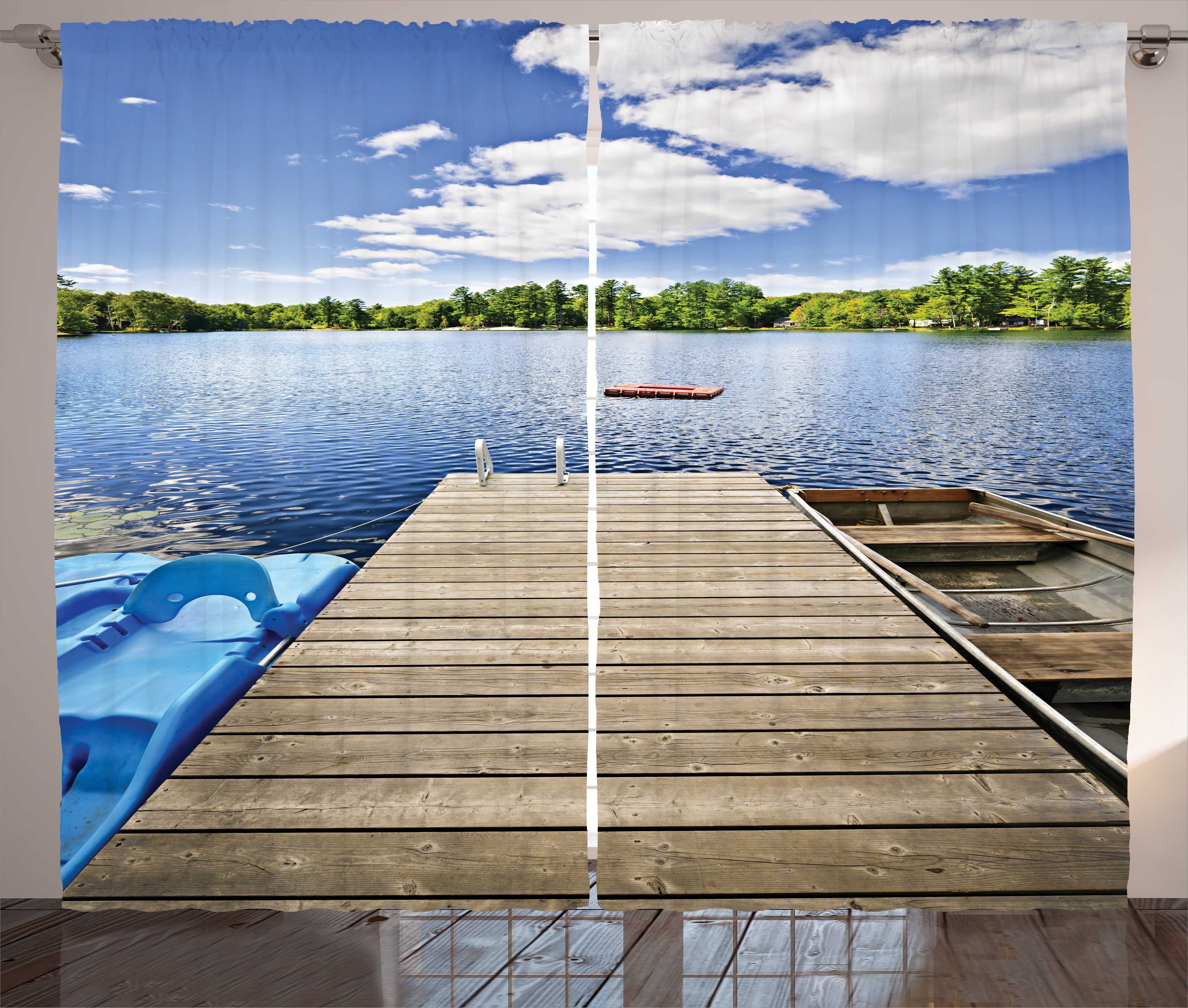 Dock Schlaufen Kräuselband mit Day-Natur-Foto Abakuhaus, Vorhang Gardine Sunny Haken, Kanada und Schlafzimmer