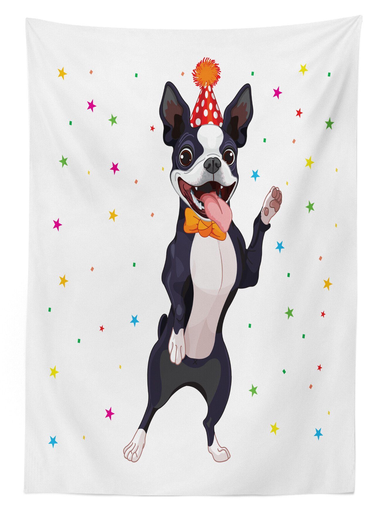 Farbfest Abakuhaus Für Geburtstags-Hund Klare Tischdecke Bereich Waschbar den Außen Farben, geeignet Terrier Boston