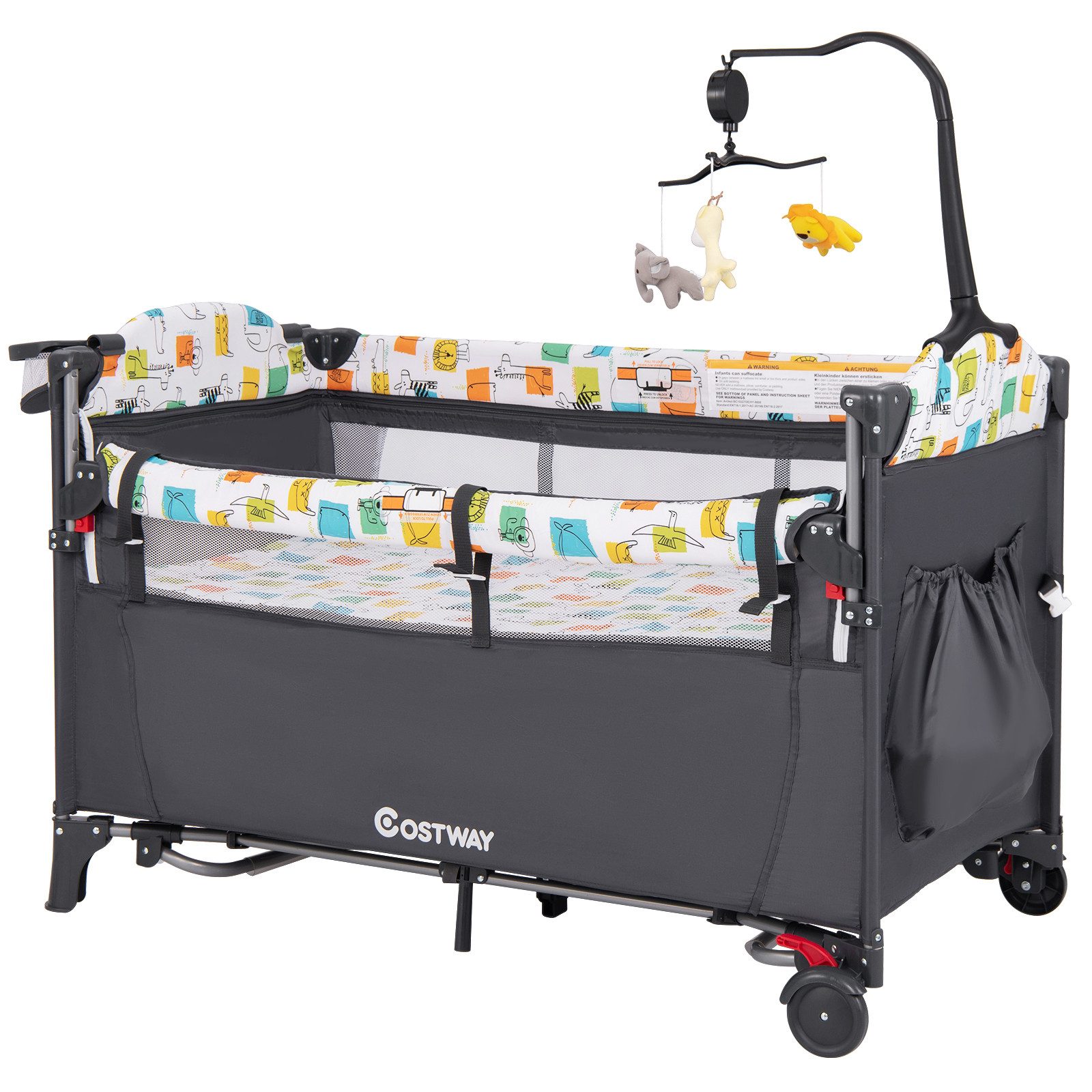 COSTWAY Baby-Reisebett 5 in1 Beistellbett, mit günstig online kaufen