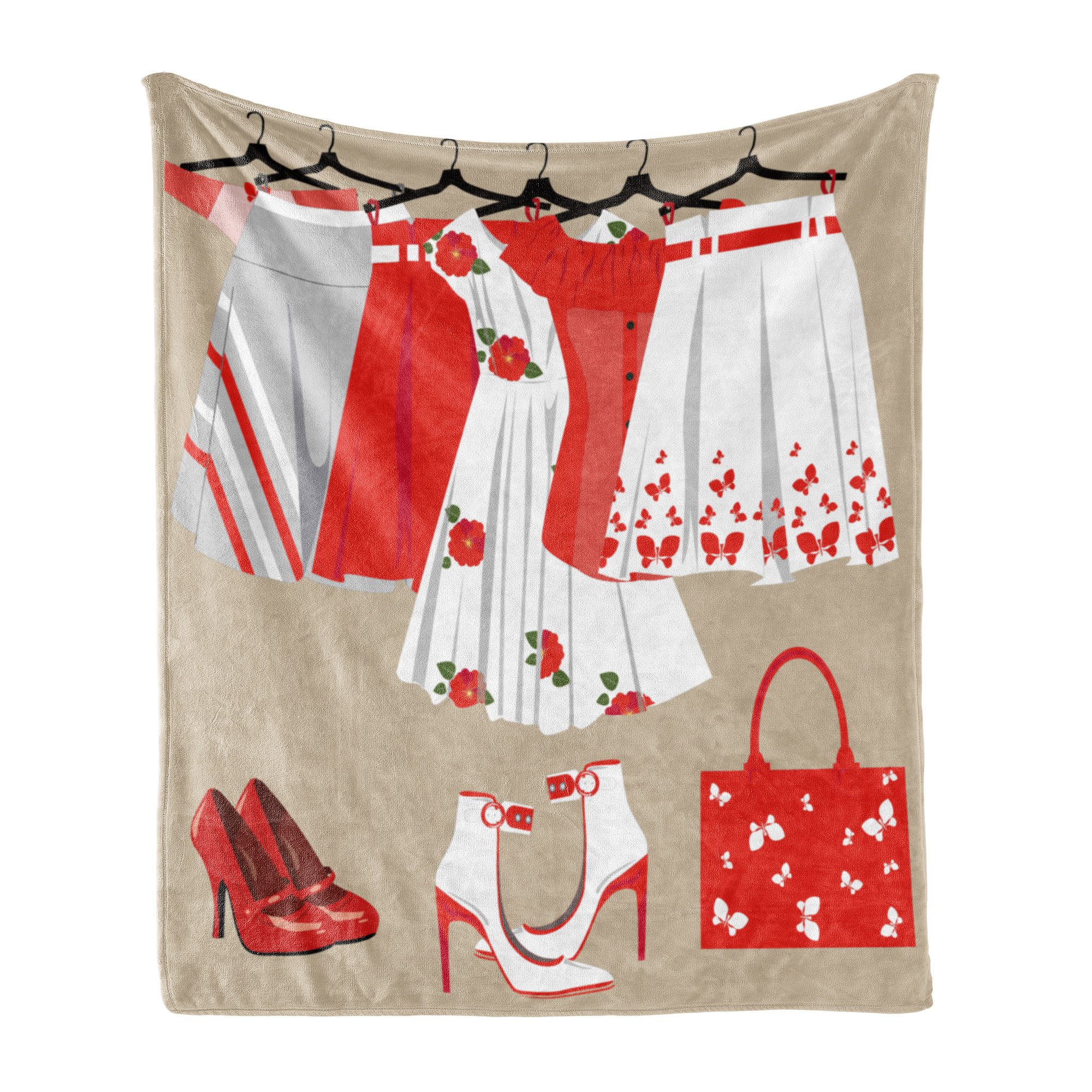 Wohndecke Gemütlicher Plüsch für den Innen- und Außenbereich, Abakuhaus, Heels und Kleider Kleidung Schuhe