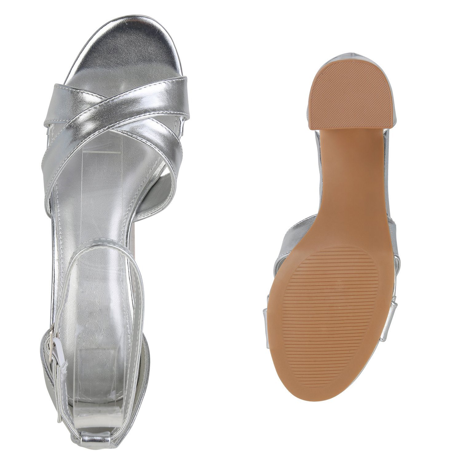 Silber Sandalette HILL Schuhe 840333 VAN