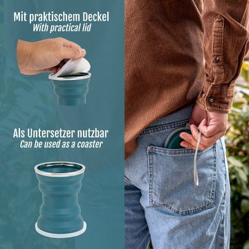 Perfekto24 Trinkflasche Faltbare Becher - Trinkbecher für Camping - Cleveres Camping Gadget
