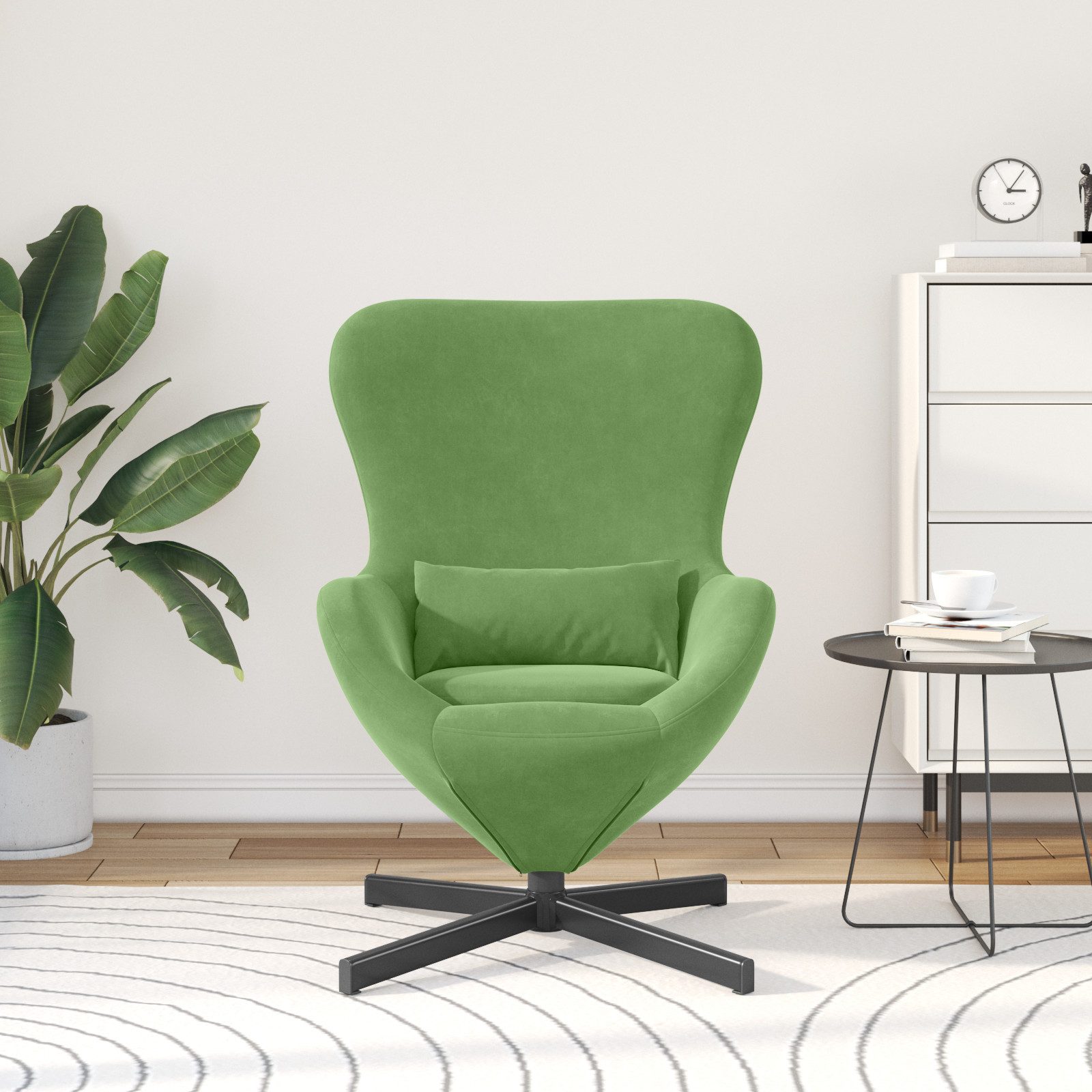 vidaXL Sessel Ei-Stuhl Hellgrün Samt (1-St) günstig online kaufen
