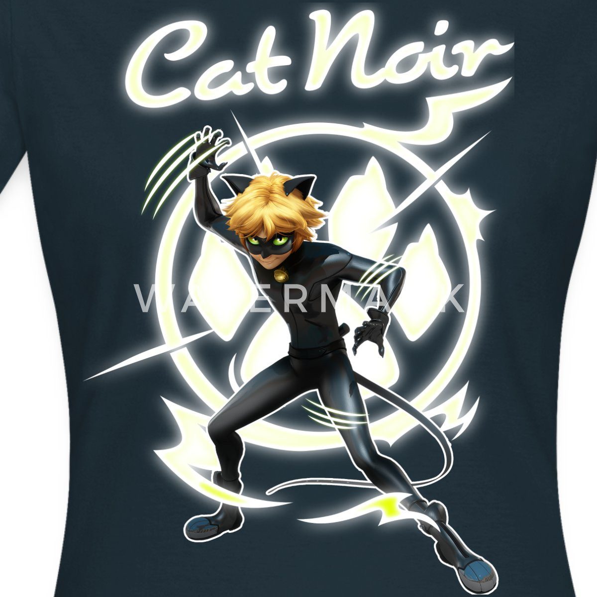 Spreadshirt T-Shirt Miraculous Cat Noir Adrien Superheld Frauen T-Shirt (1-tlg) Slim Fit, fällt klein aus