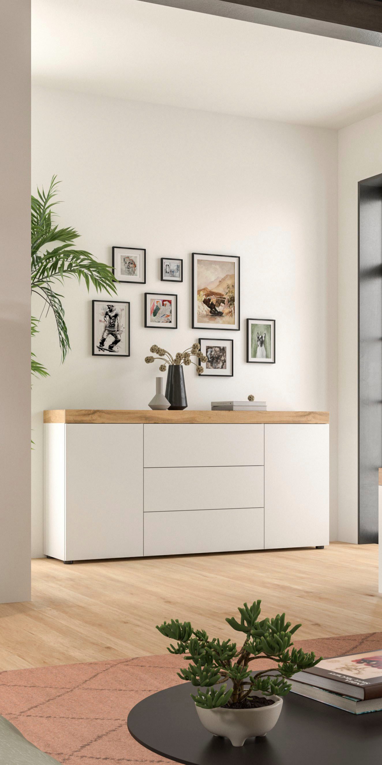 OTTO home Sideboard MAMBO, TOPSELLER!, Breite 160cm, 2 Türen, 3 Schubkästen, push-2-open (1 St., 2 farbige Ausführung, in verschiedenen Farben erhältlich), Kommode, Anrichte, Wohnzimmer, Schlafzimmer