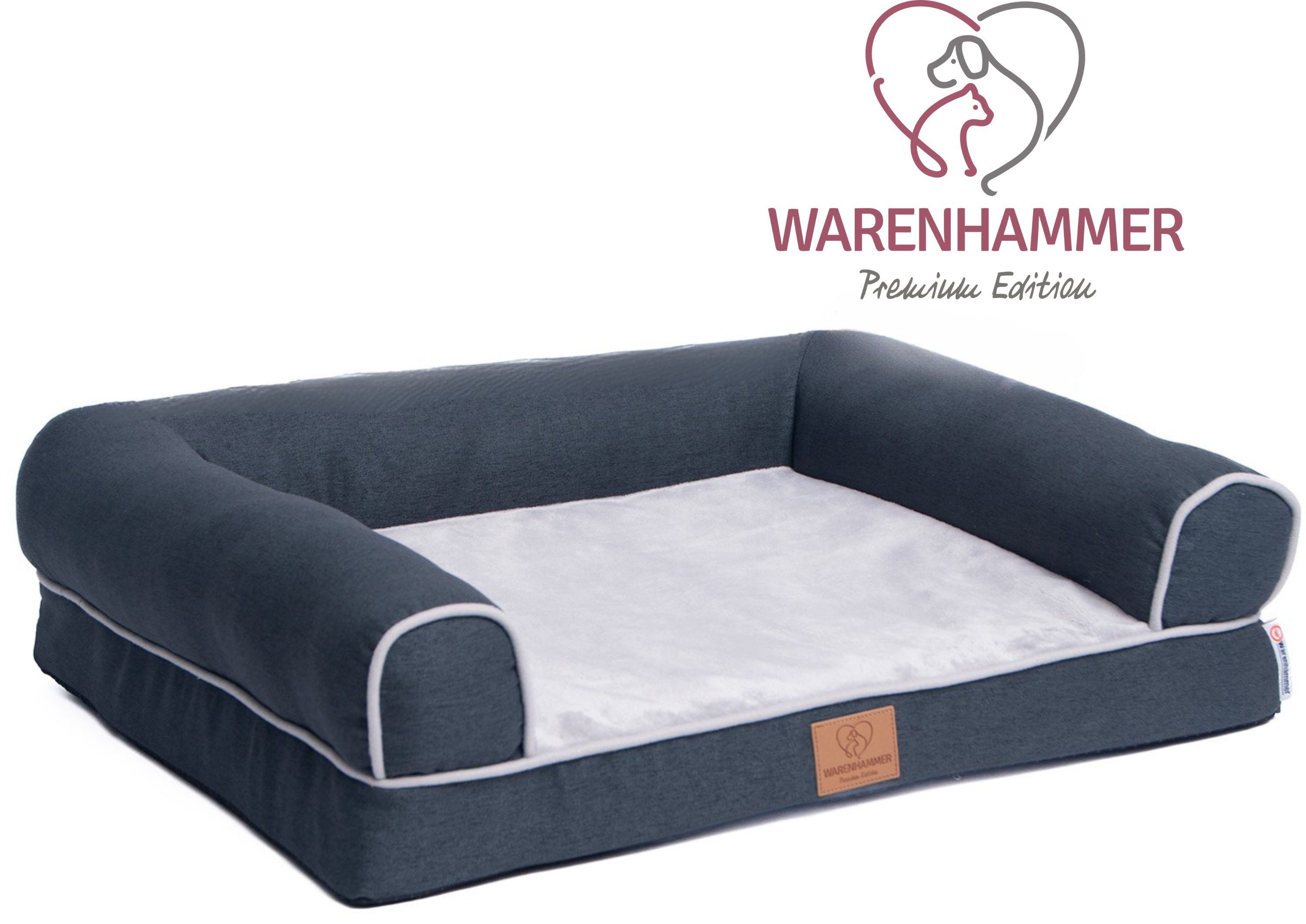 Warenhammer Tierbett Orthopädisches Premium Hundebett, flauschig weich, Abnehmbar,Waschbar, verschiedene Grössen