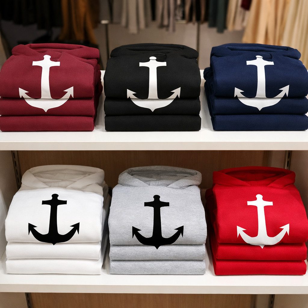 Blondie & Brownie Hoodie Anker Damen Hoodie Baumwollmix Casual Kapuze Komfort Stil (Einzelartikel) Damen Hoodie Anker Print Baumwollmix Kapuze Casual Komfort