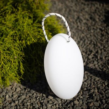 Licht-Trend Gartenleuchte RGB-LED Außen-Akkulampe Amande Corde 39,5cm mit App-Steuerung Weiß