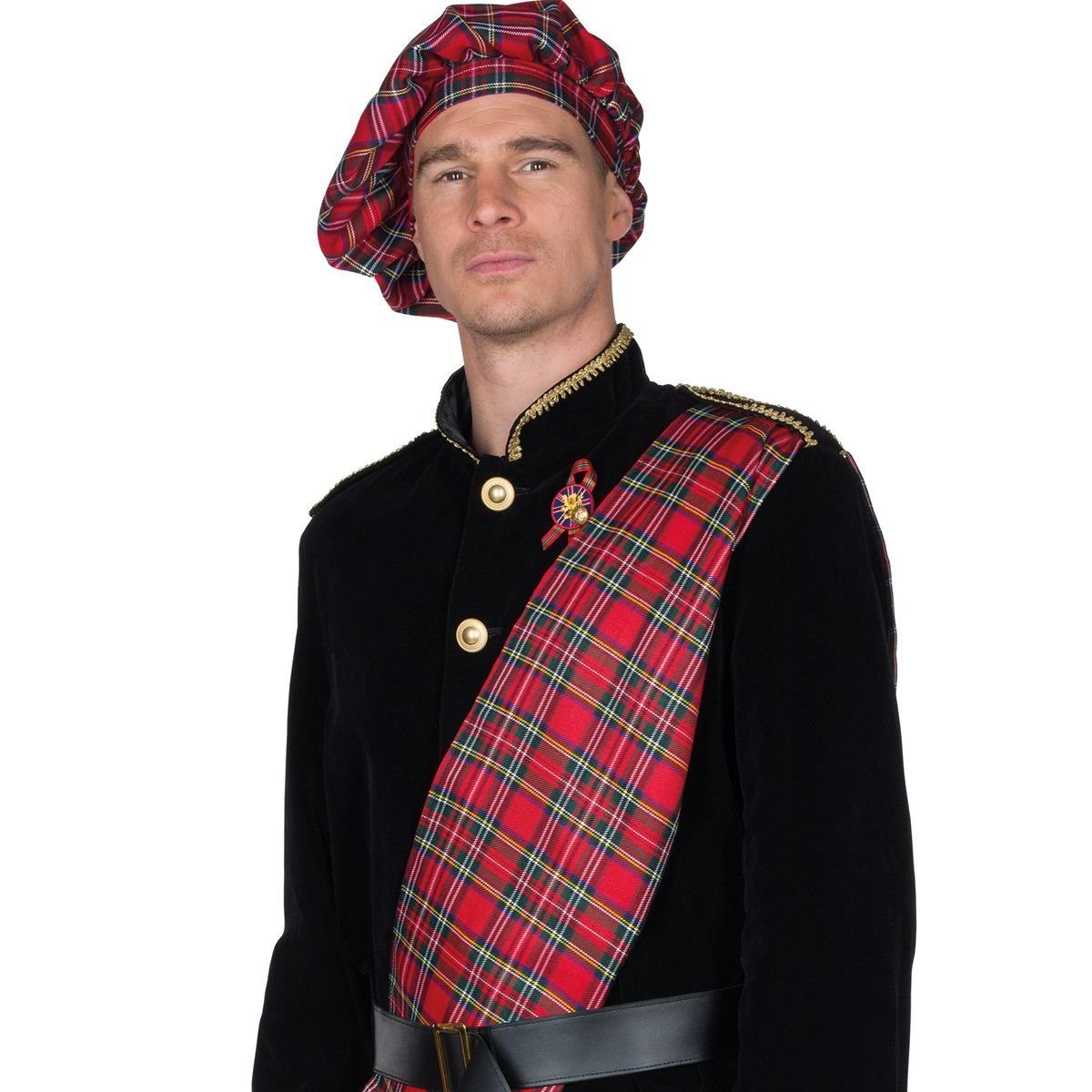 Party x People Kostüm Schotte Jamie Irvin Kilt rot kariert für Herren