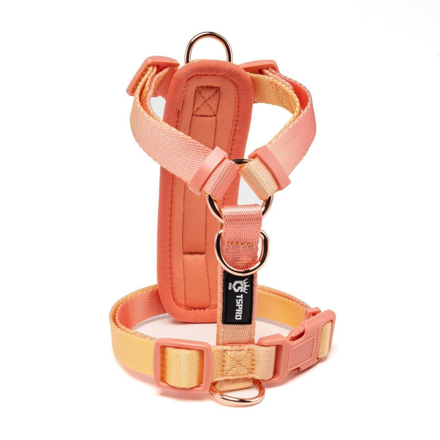 LuxusKollektion Hunde-Geschirr Hundegeschirr, Leicht & Verstellbar, Farbverlauf Orange-Gelb, Textil