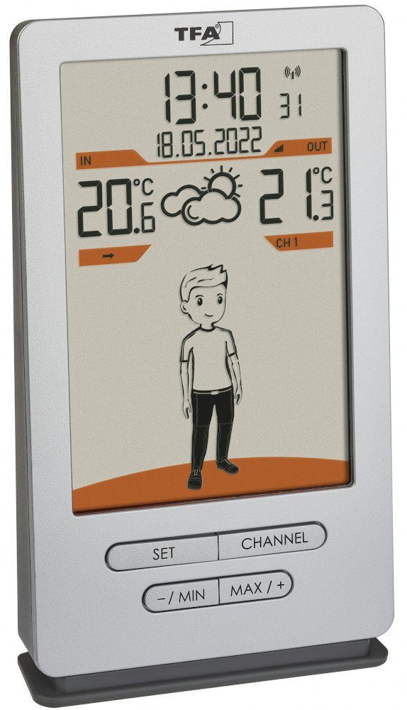 TFA Dostmann Weather Jack TFA 35.1166 Wettersymbole Luftdrucktendenz Funkwetterstation