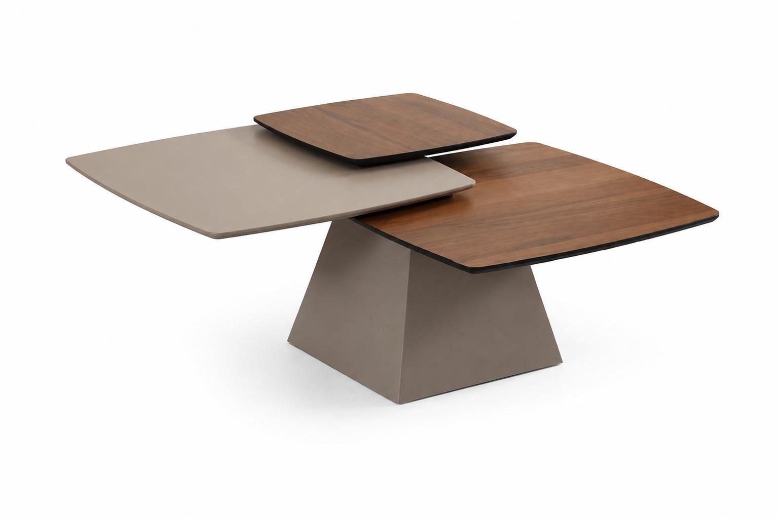 JVmoebel Couchtisch Couchtisch Modern Nussbaum, braun Dreistufig Dynamisch Asymmetrisch, Made in Europa