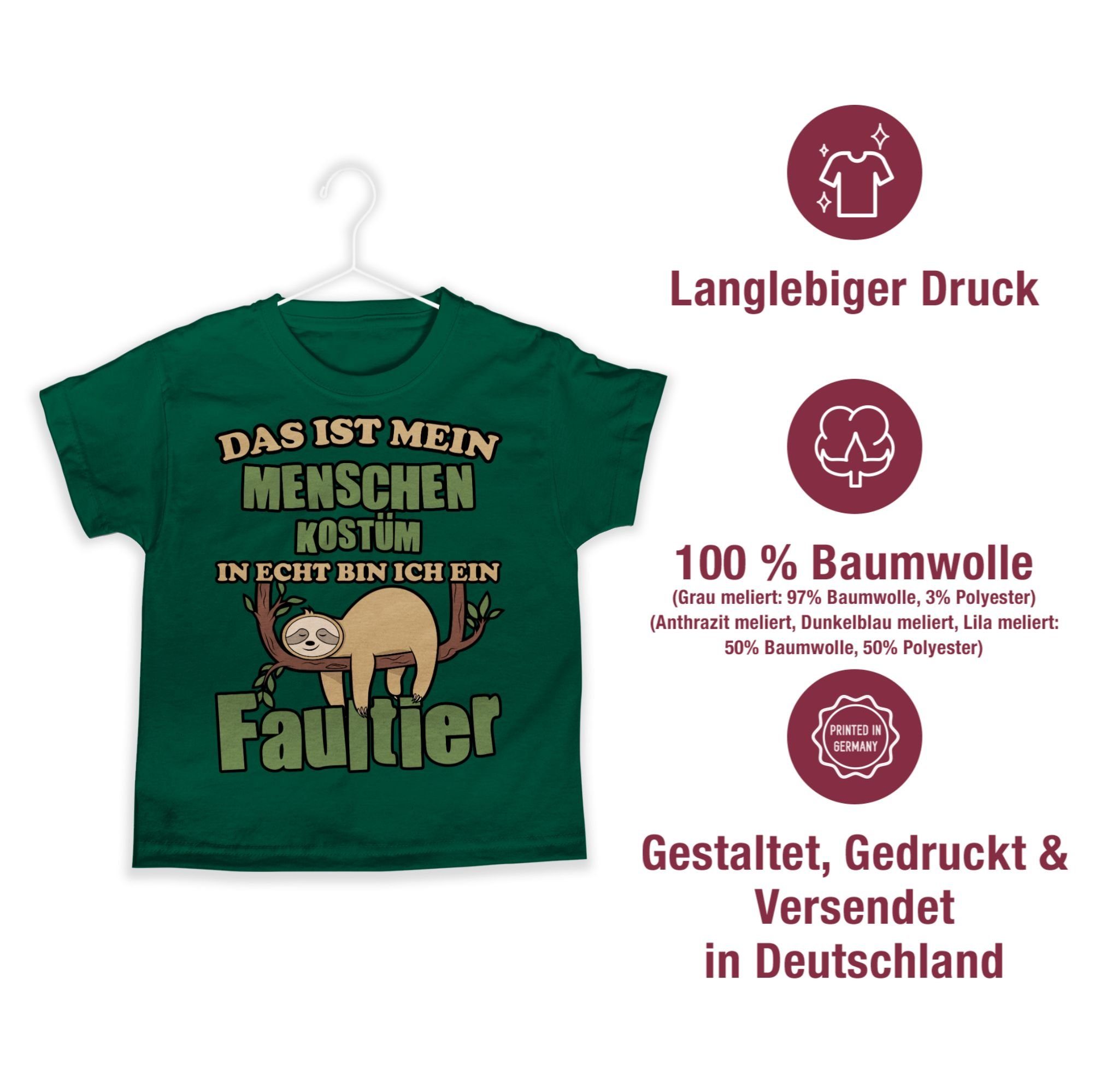 Shirtracer T-Shirt Das ist mein Menschen Kostüm in echt bin ich ein Faultier I Fastnacht (1-tlg) Karneval & Fasching