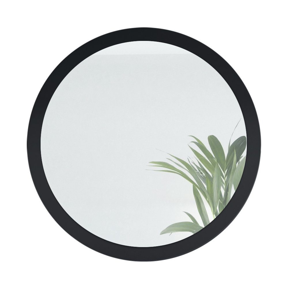 und Durchmesser) MDF-Rahmen), cm Wandspiegel in (80 (dekorativer Flur Vladon für Spiegel, Schwarz Wohnzimmer runder Globe matt mit