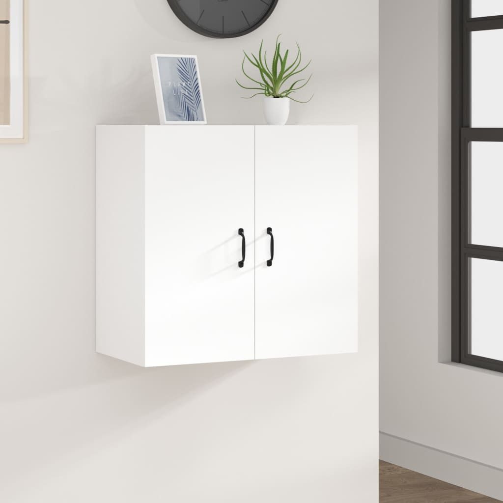 furnicato Wandhängeschrank Weißer Hängeschrank aus Holzwerkstoff 60 x 31 x 60 cm, 1-tlg., Wandschrank mit zwei Türen, viel Stauraum und feuchtigkeitsbeständig