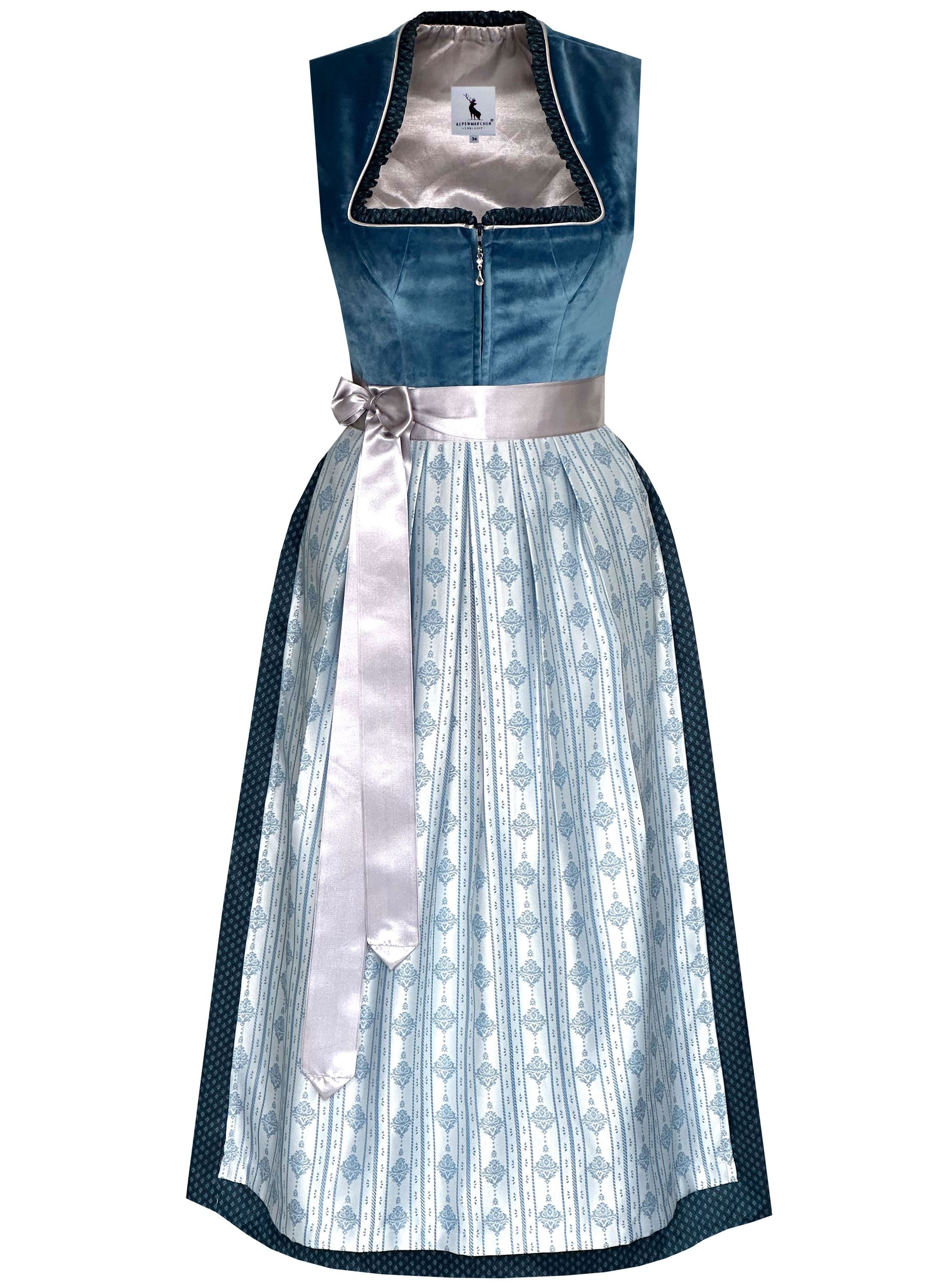 Alpenmärchen Dirndl Langes Dirndl Adele in blau - ALM1027 günstig online kaufen