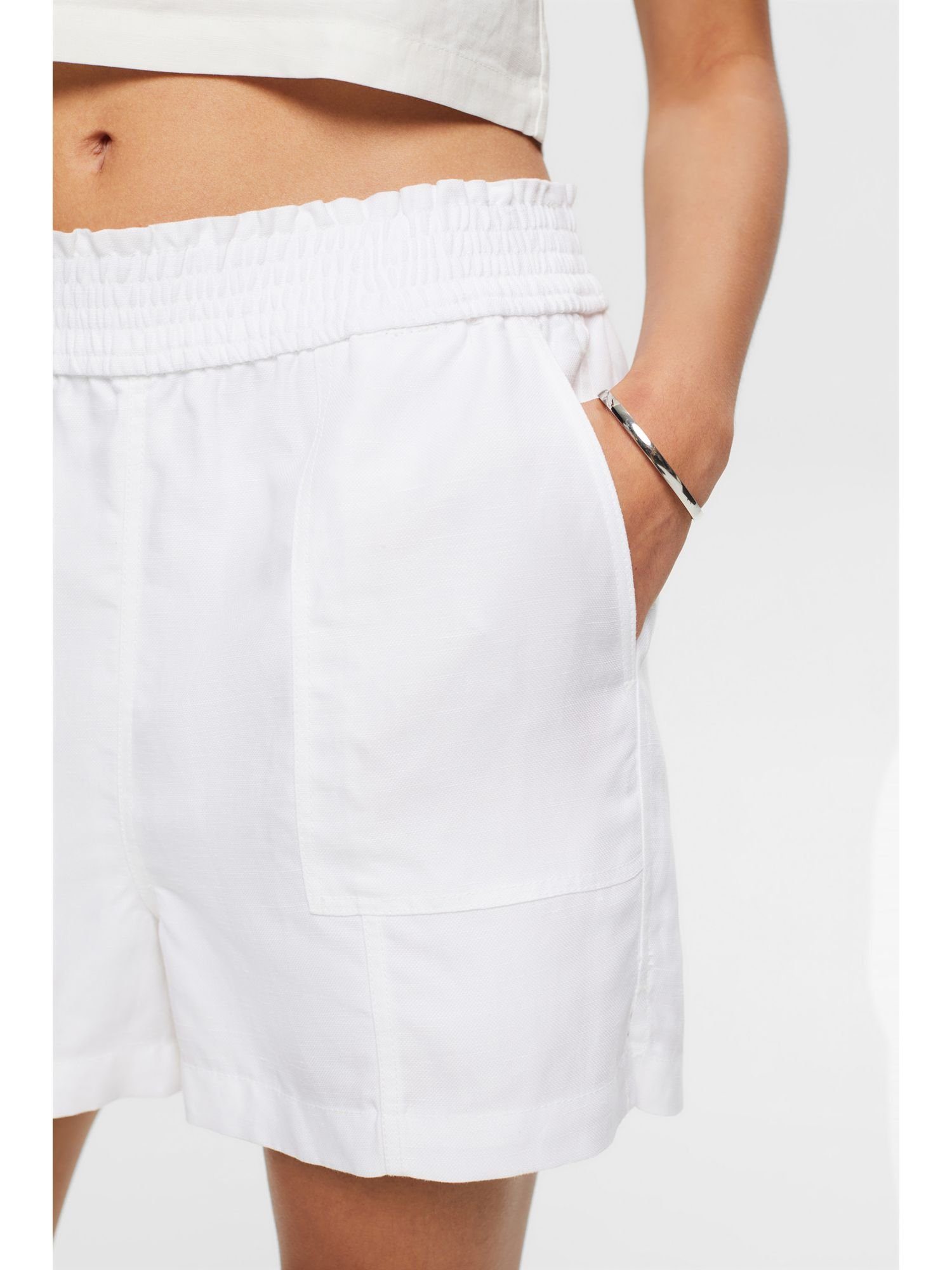 WHITE (1-tlg) Esprit Leinenmix Pull-on-Shorts, Collection Shorts