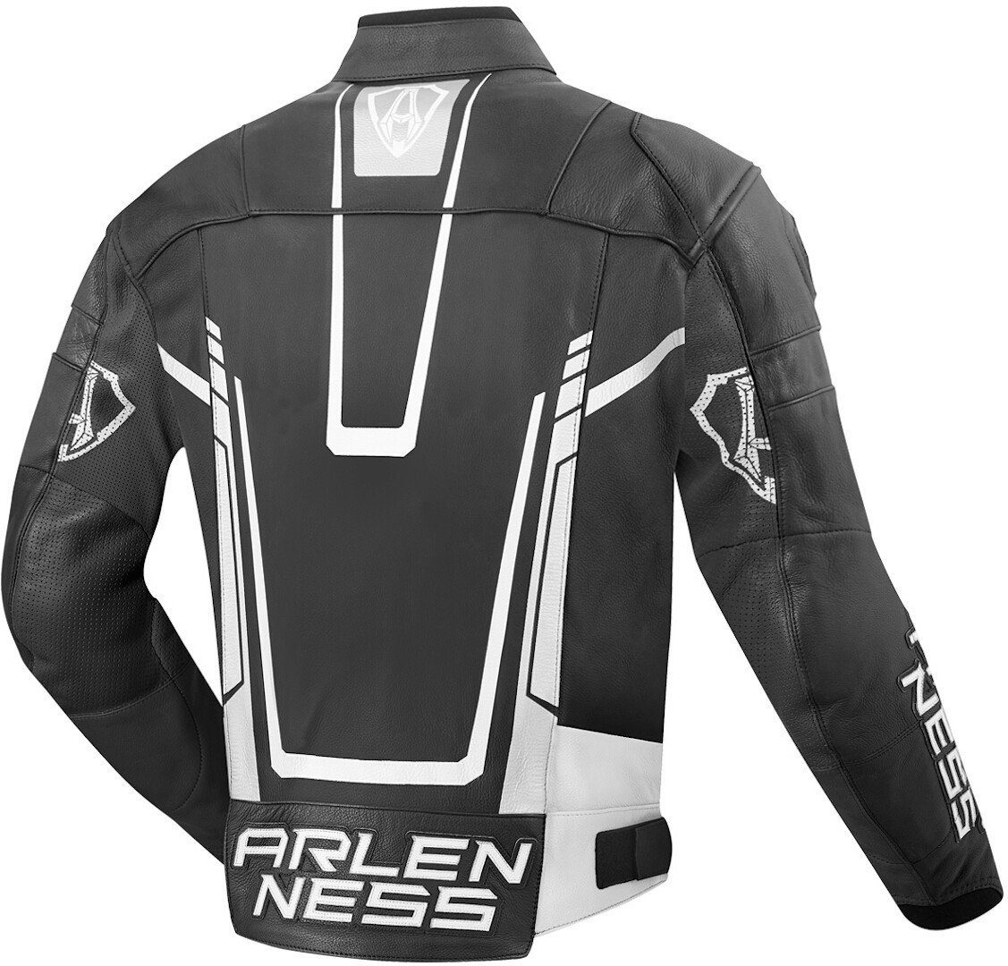 Motorradjacke Arlen Lederjacke Track Motorrad Black/White Ness