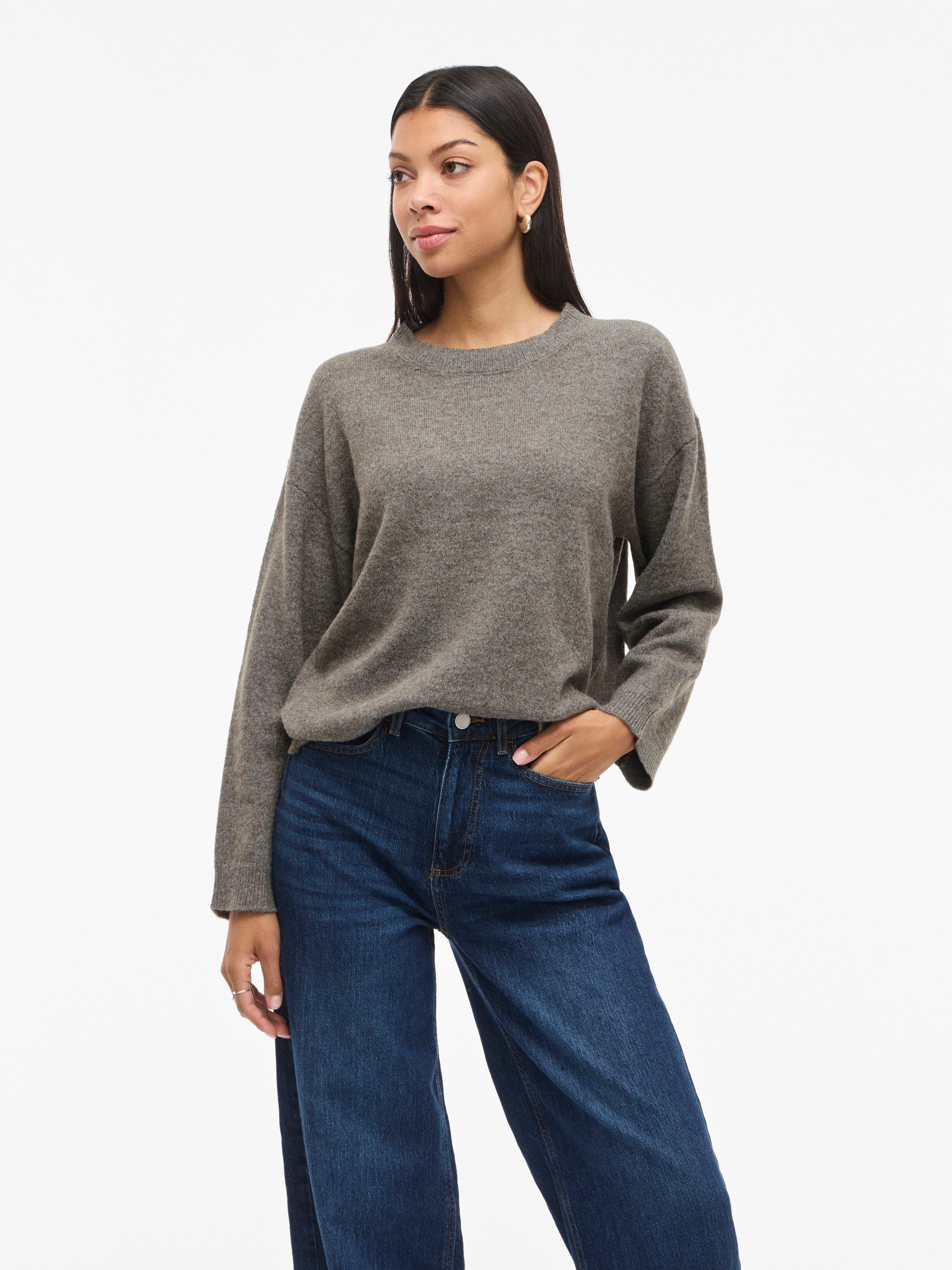 Vila Strickpullover VILIGA L/S O-NECK KNIT TOP - NOOS günstig online kaufen