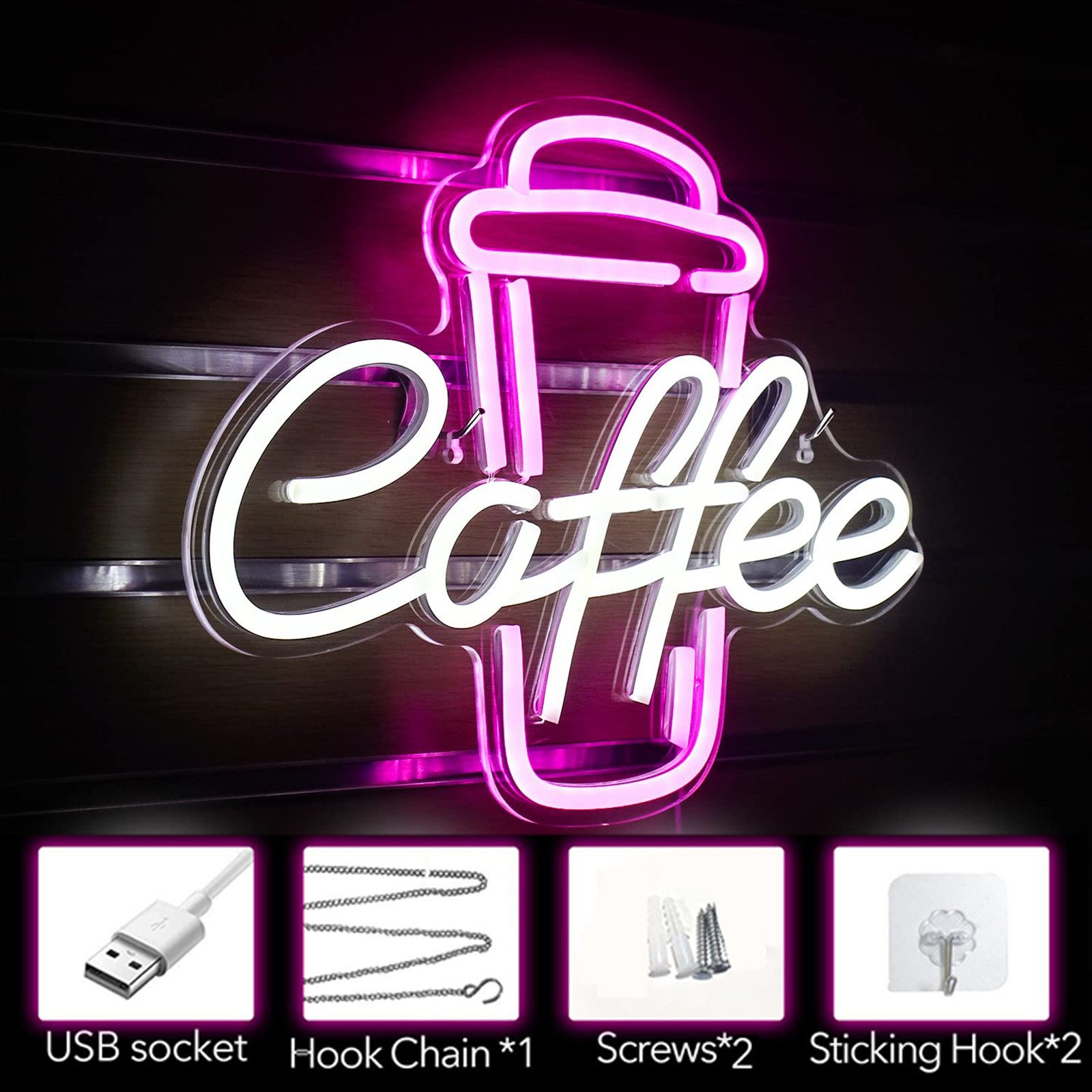 RWEUOQ LED Dekoobjekt LED-Neonschild Cafe Neon,10 günstig online kaufen