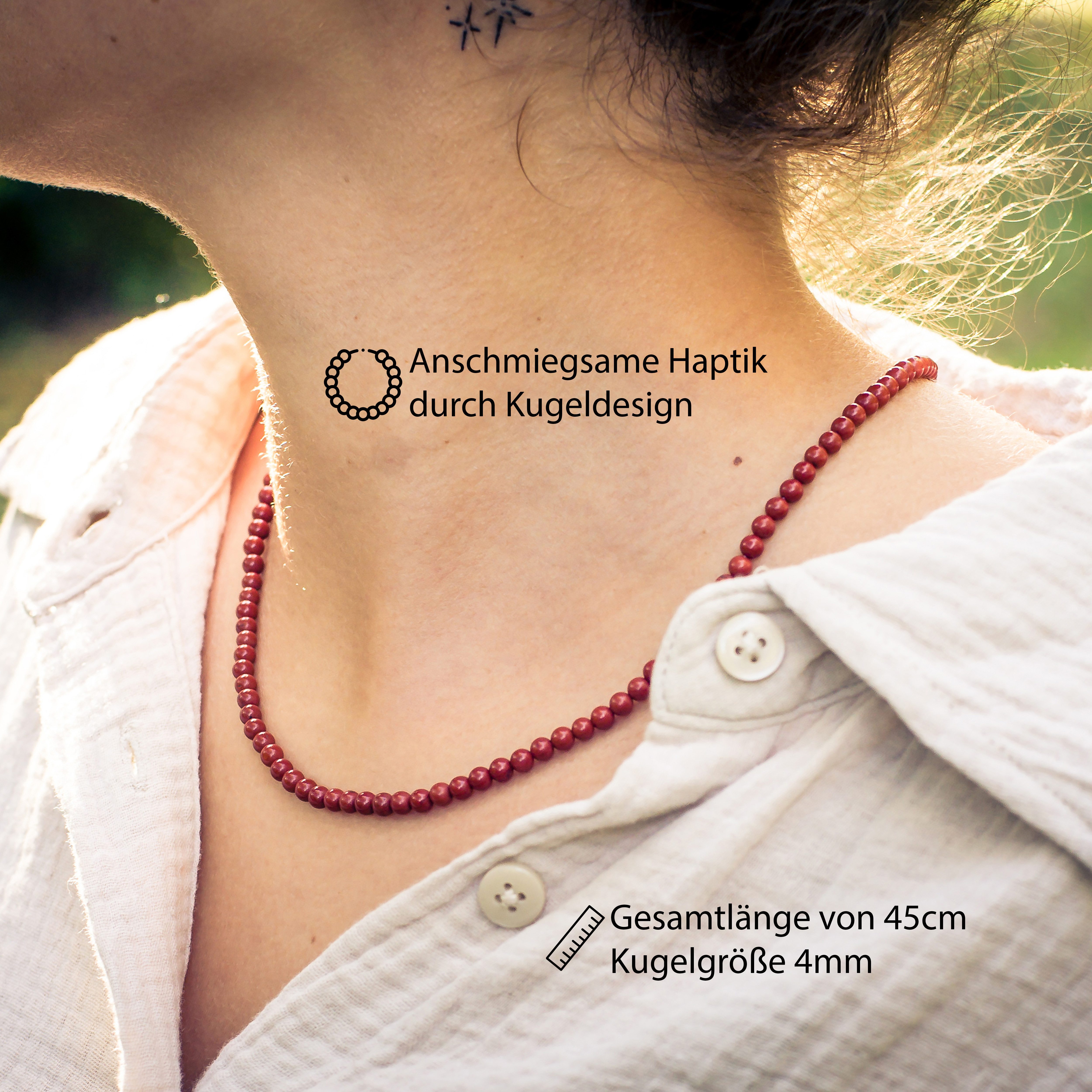 Lebensquelle Plus Kette ohne Anhänger Edelstein Kugelkette + 925 Silber Ver günstig online kaufen