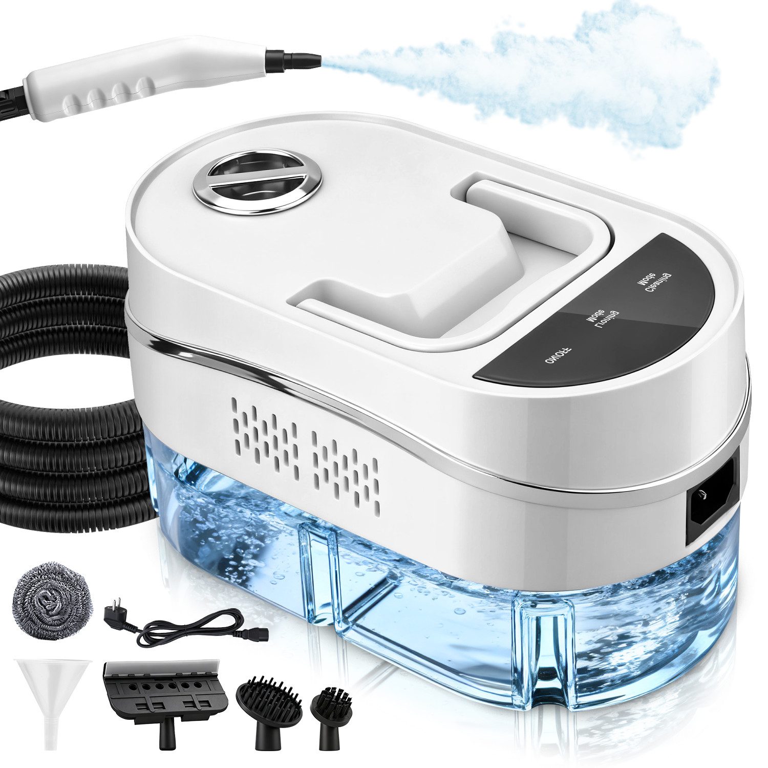 JVJH Handdampfreiniger Handdampfreiniger,1200 ml Tank,Dampfreiniger für Alles,Handgerät, 1500 W, mit 8 Aufsätzen,für Boden, Küche, Fenstern,Badezimmern, Autos