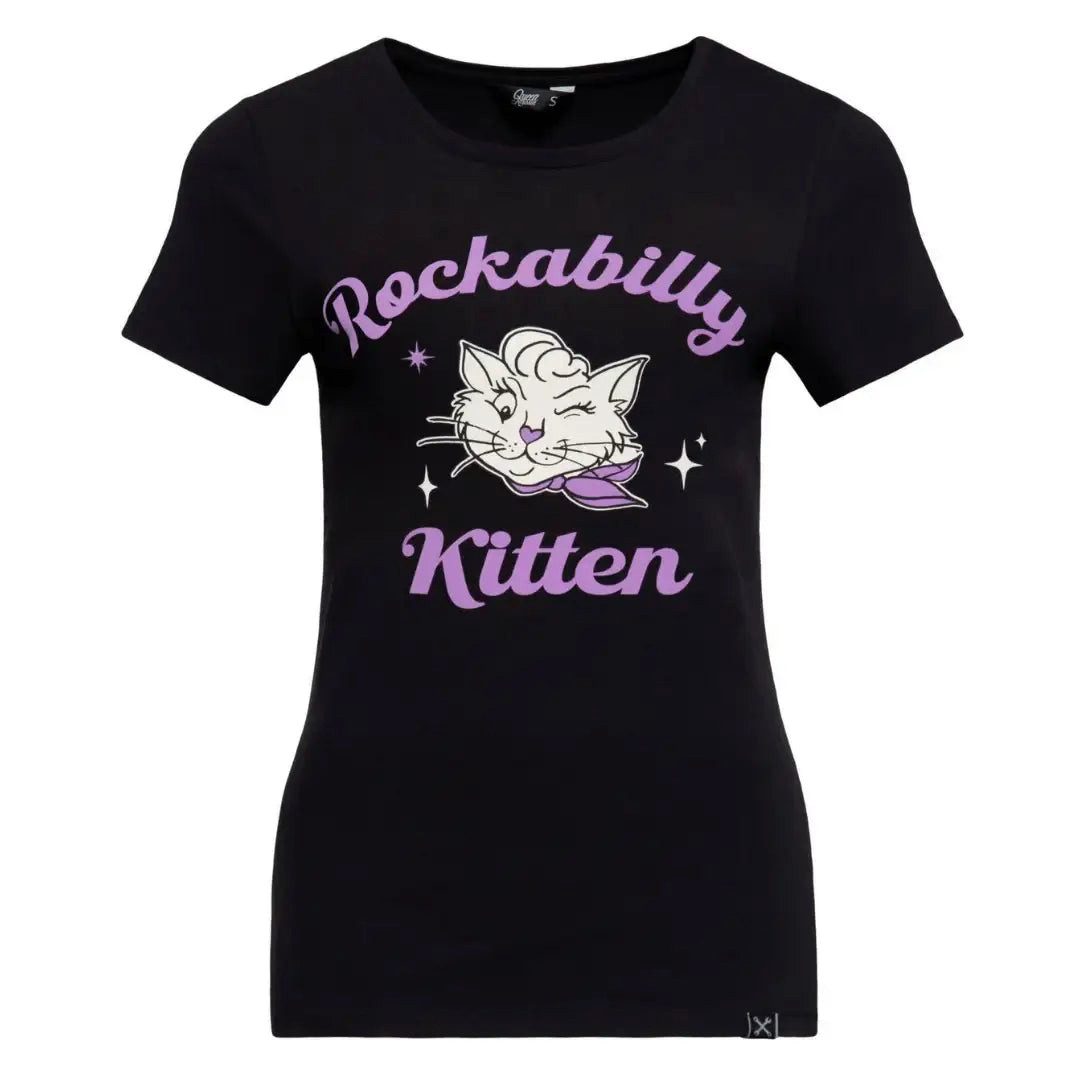 King Kerosin T-Shirt Rockabilly Kitten (1-tlg) mit Pin-up-Frontprint