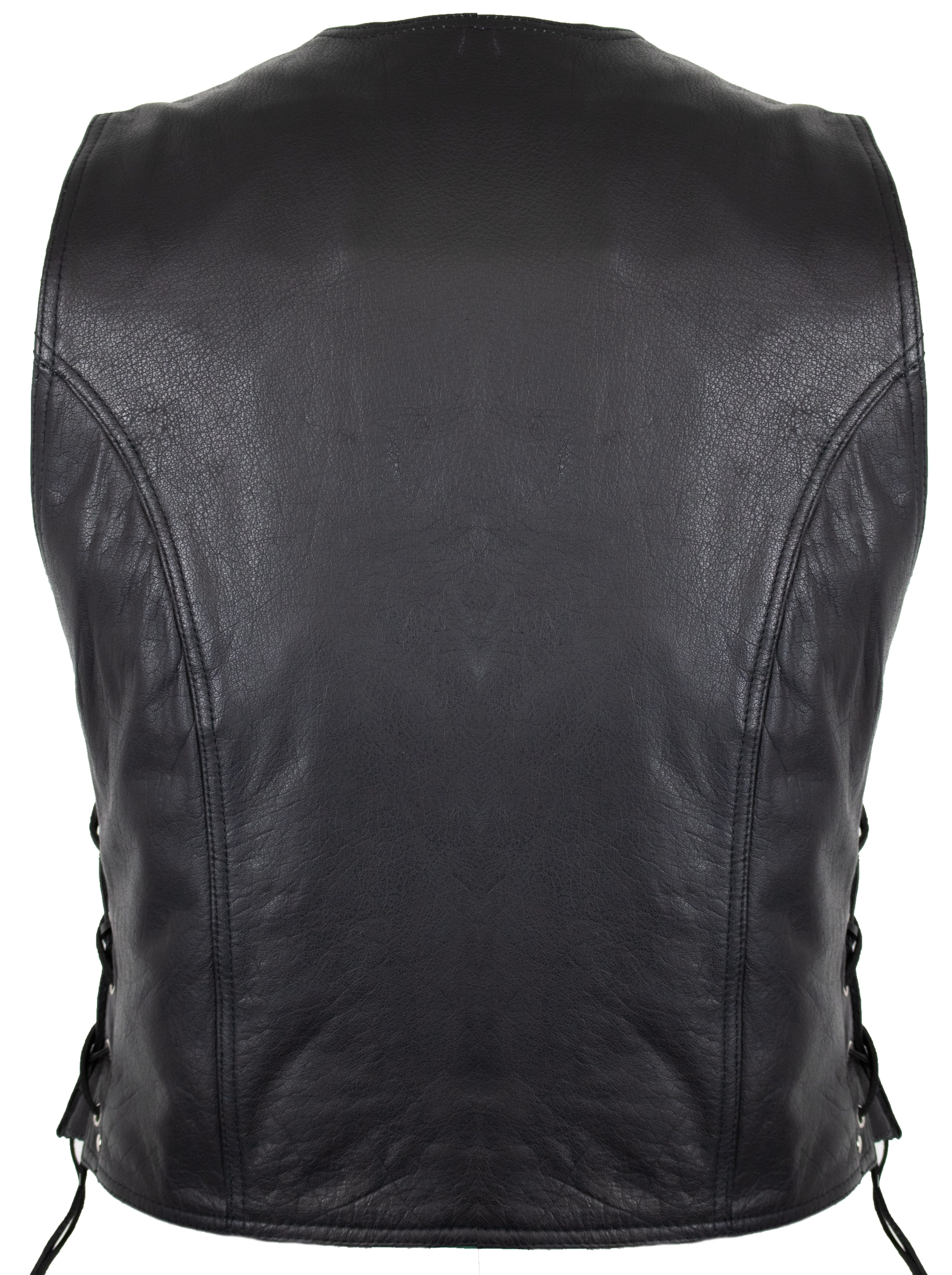 MDM Lederweste Herren Druckknopf Biker Lederweste